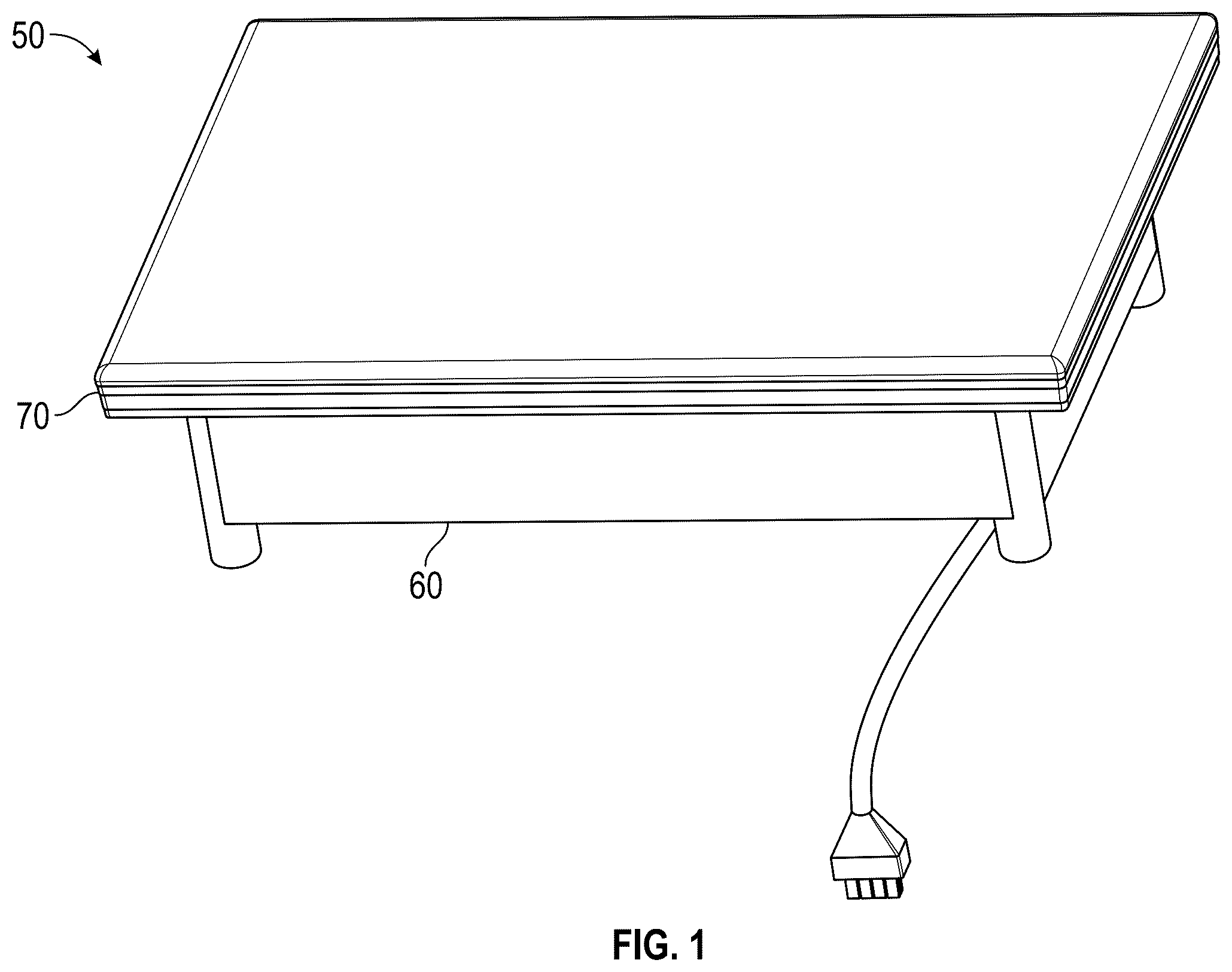 Patent US12137848 Figure 1 – Bathing installation user interface panel with large active display area