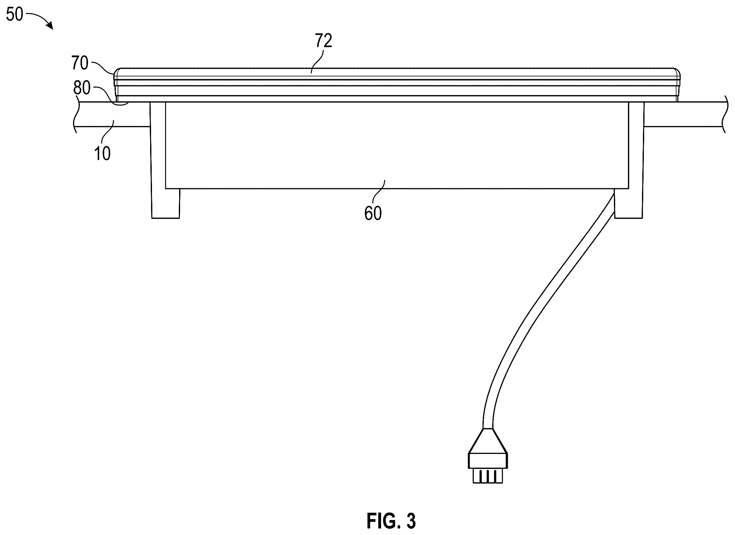 Patent US12137848 Figure 3 – Bathing installation user interface panel with large active display area