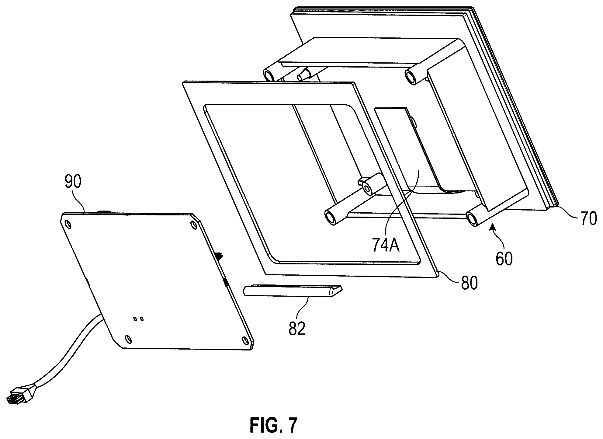 Patent US12137848 Figure 7 – Bathing installation user interface panel with large active display area