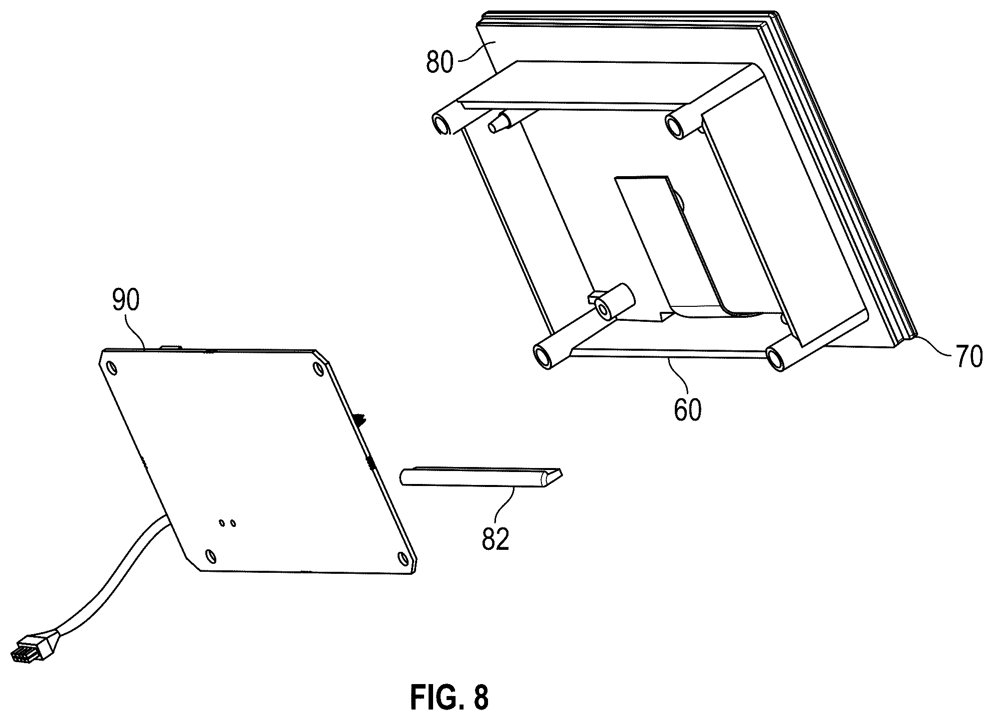 Patent US12137848 Figure 8 – Bathing installation user interface panel with large active display area