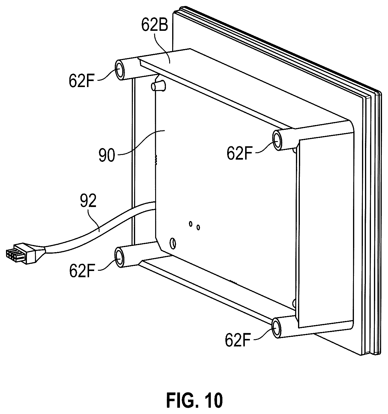 Patent US12137848 Figure 10 – Bathing installation user interface panel with large active display area