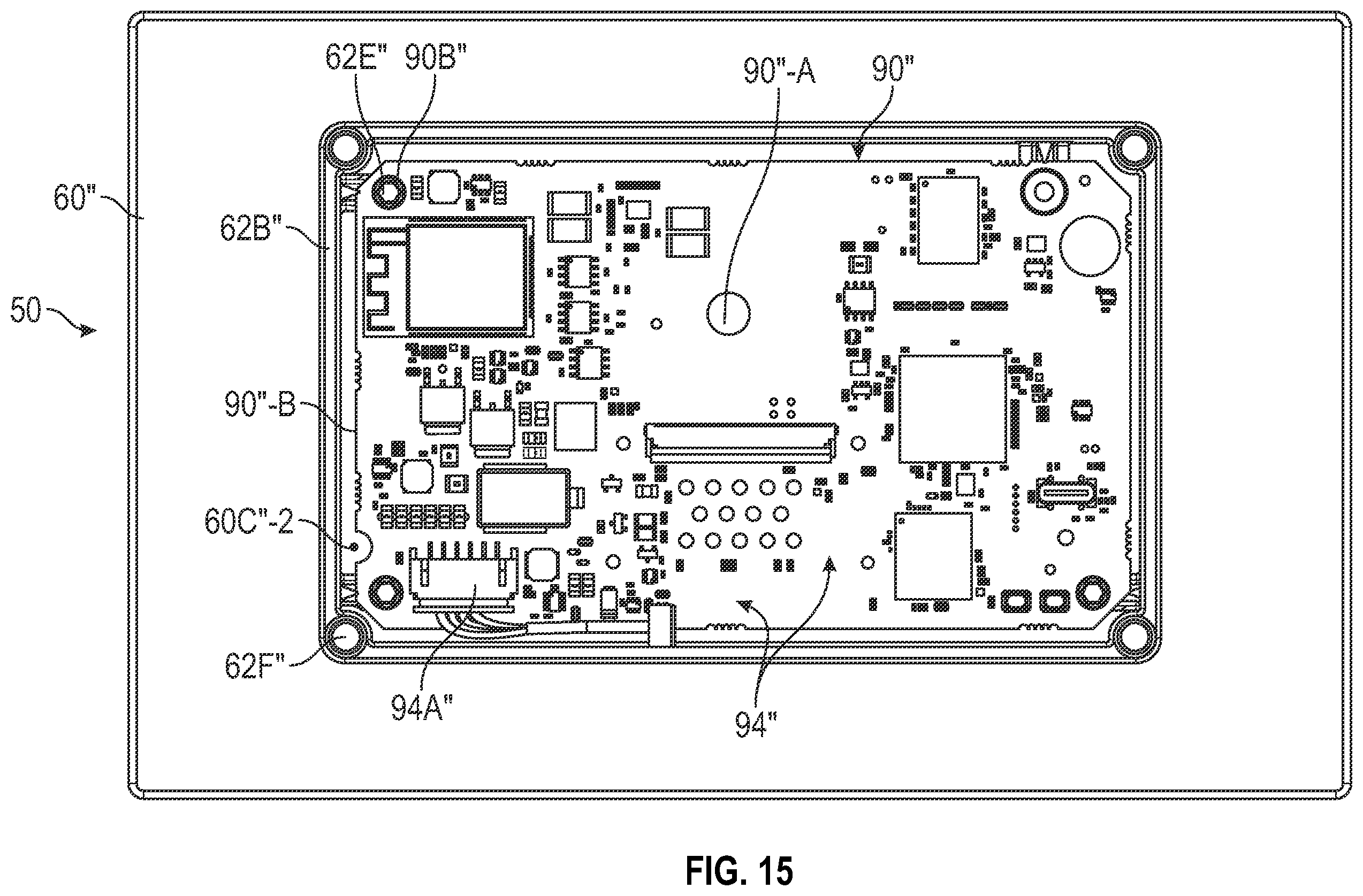 Patent US12137848 Figure 16 – Bathing installation user interface panel with large active display area
