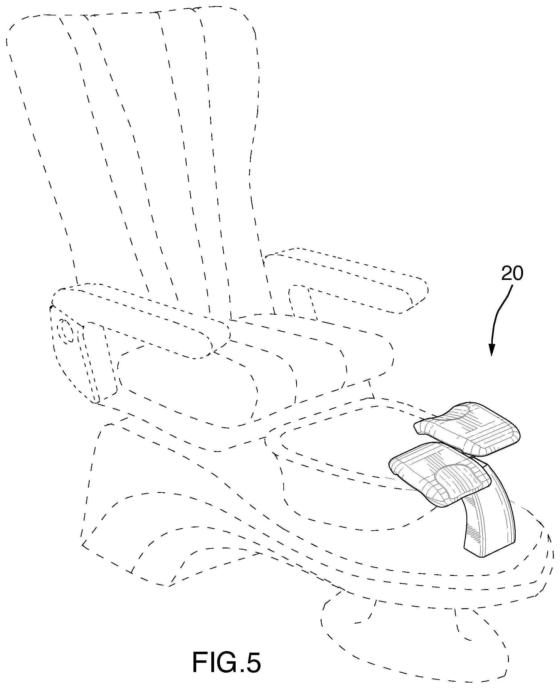 Patent US12137849 Figure 5 – Multi position foot rest