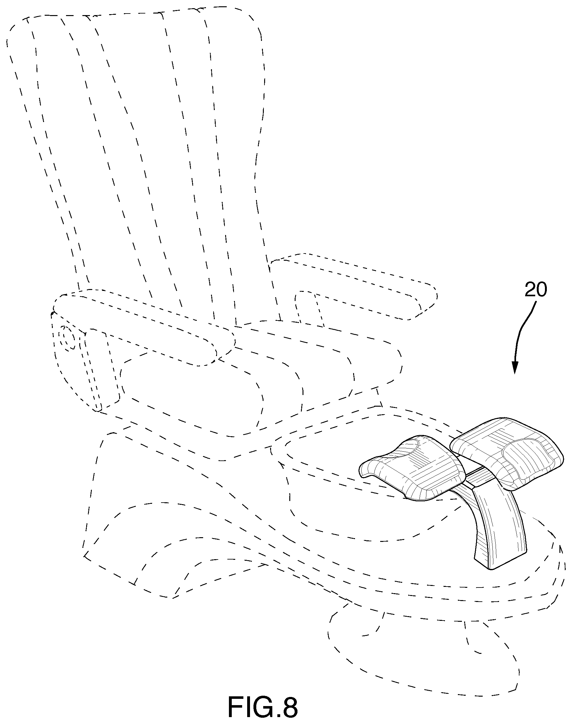 Patent US12137849 Figure 8 – Multi position foot rest