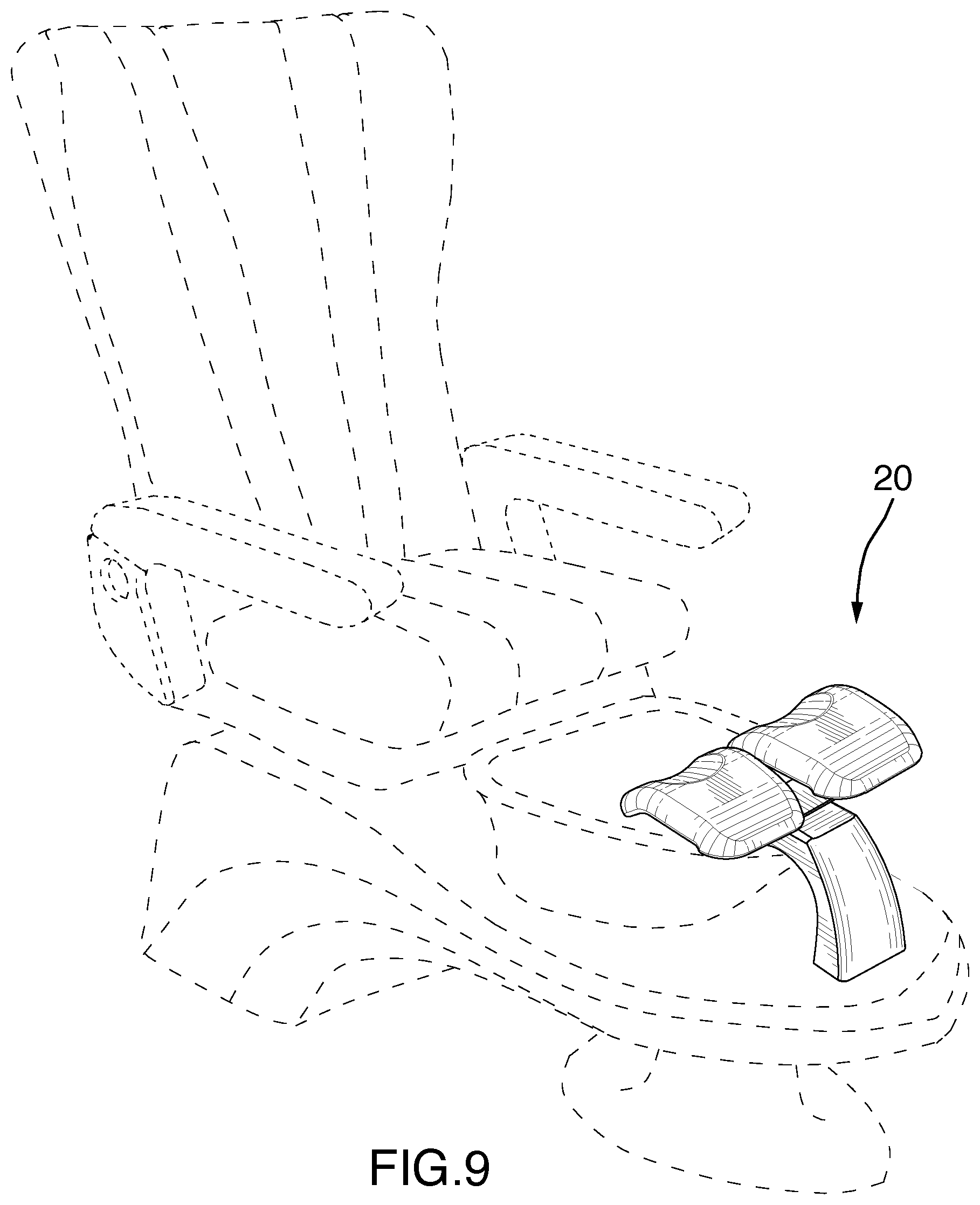 Patent US12137849 Figure 9 – Multi position foot rest