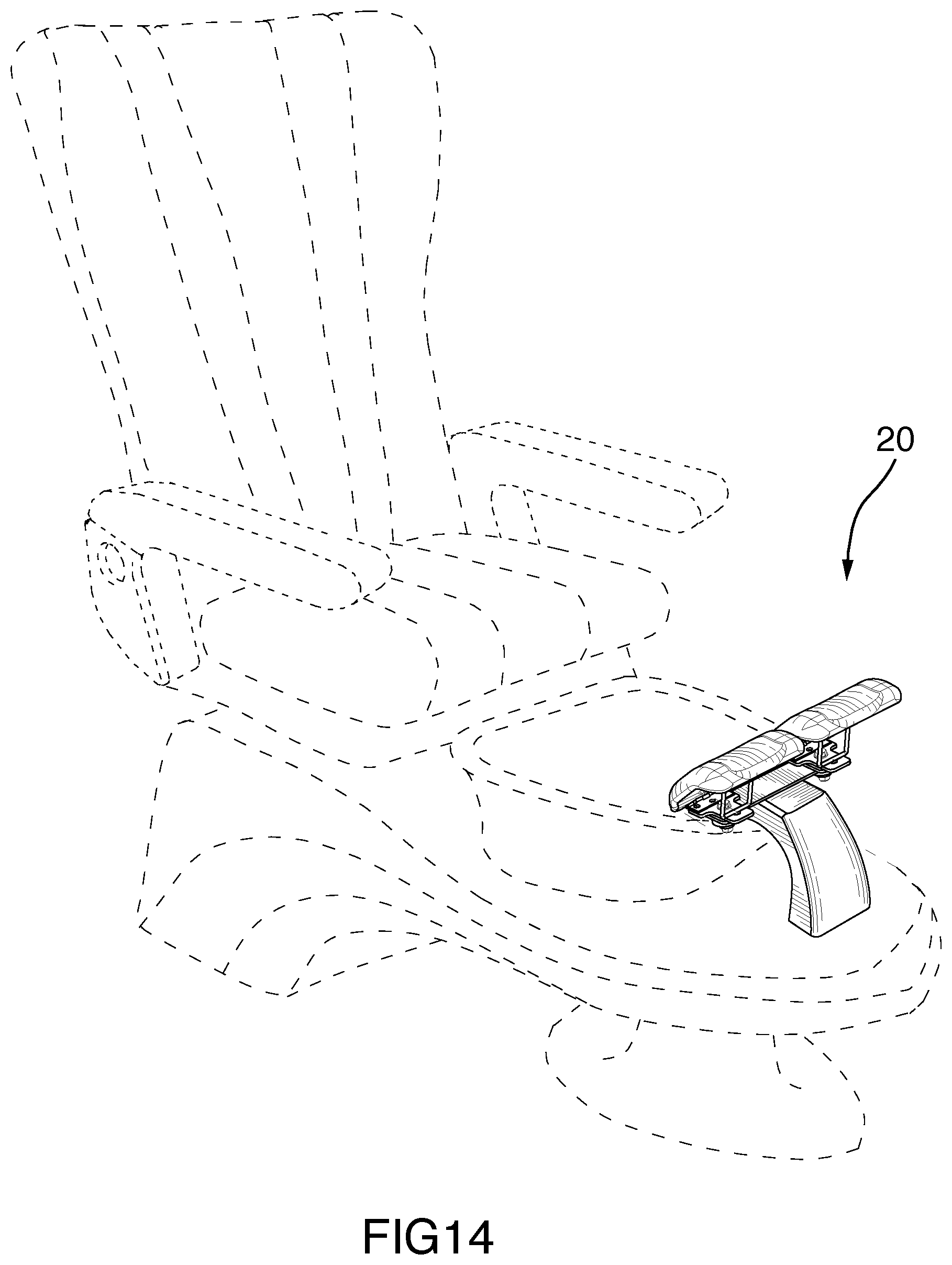 Patent US12137849 Figure 14 – Multi position foot rest