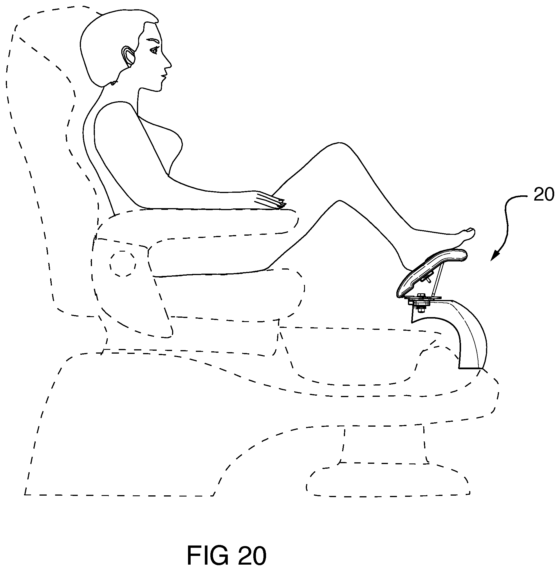 Patent US12137849 Figure 20 – Multi position foot rest