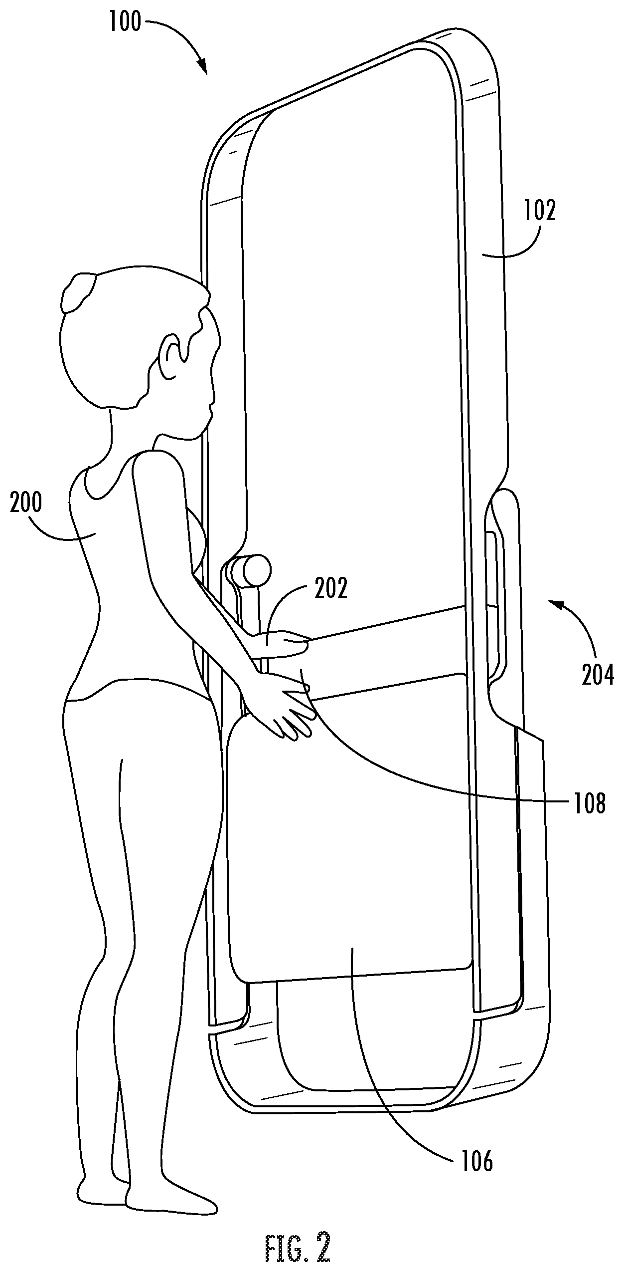 Patent US12137850 Figure 2 – Water delivery integrated shower seat