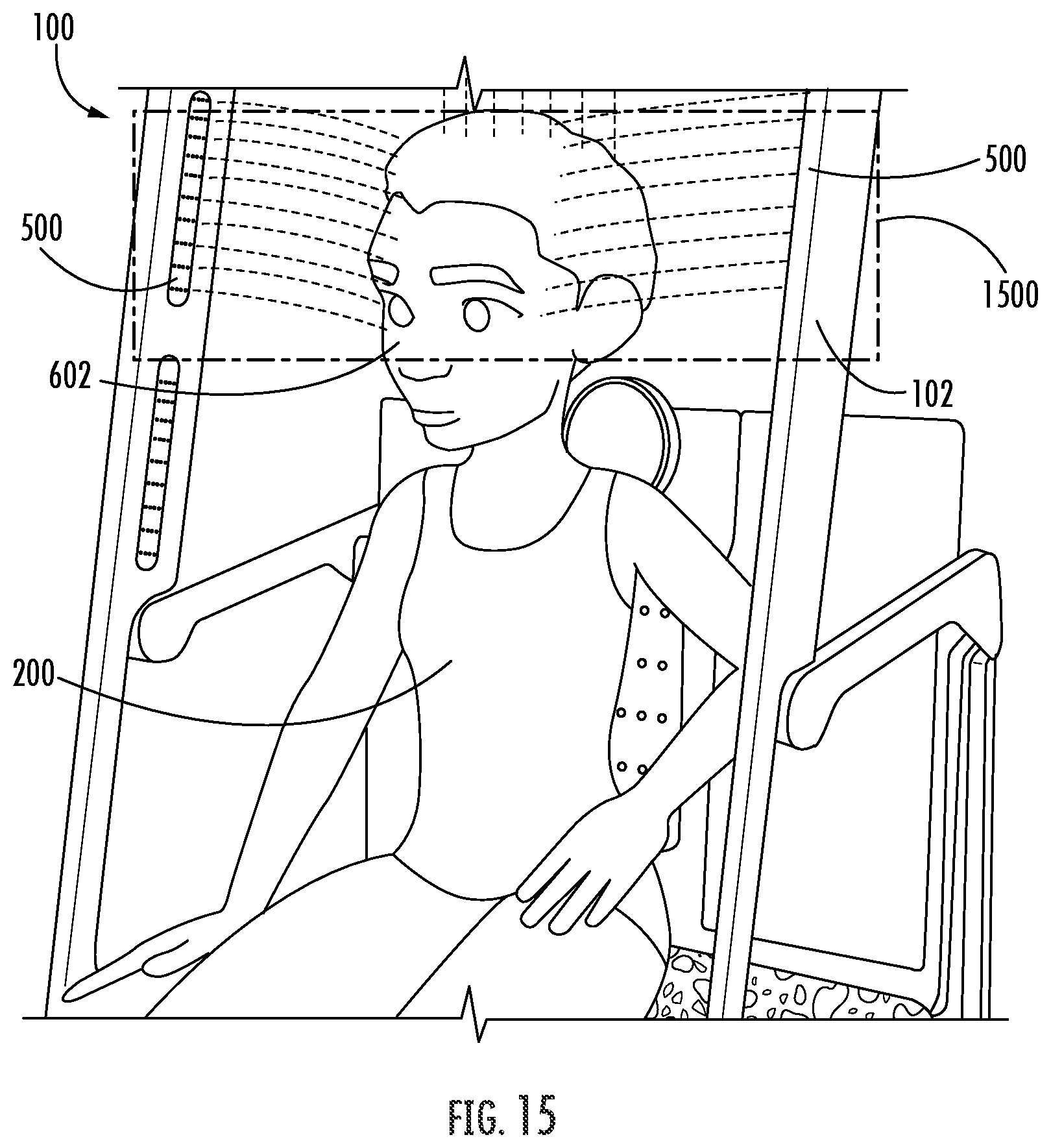 Patent US12137850 Figure 15 – Water delivery integrated shower seat