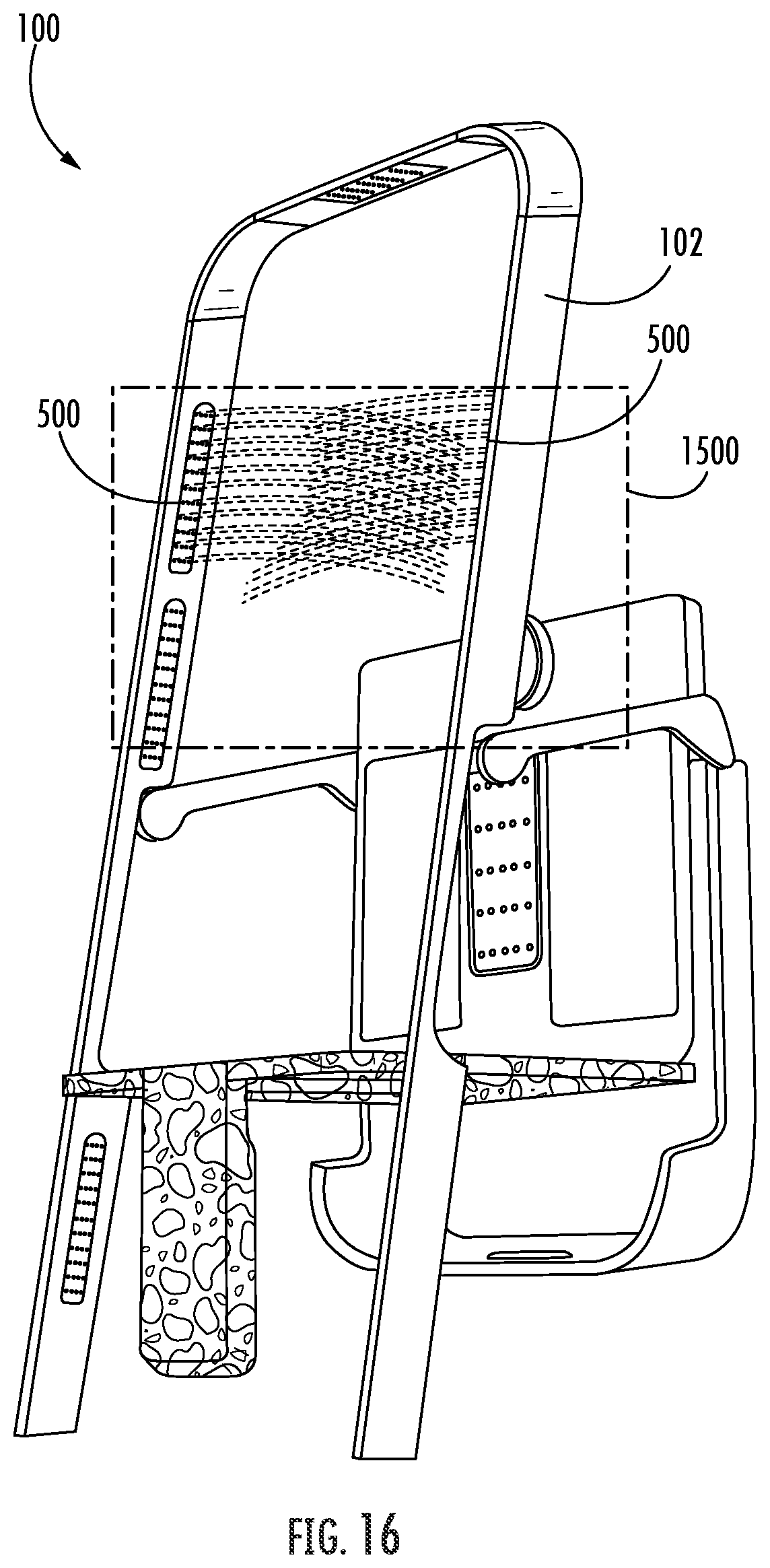 Patent US12137850 Figure 16 – Water delivery integrated shower seat
