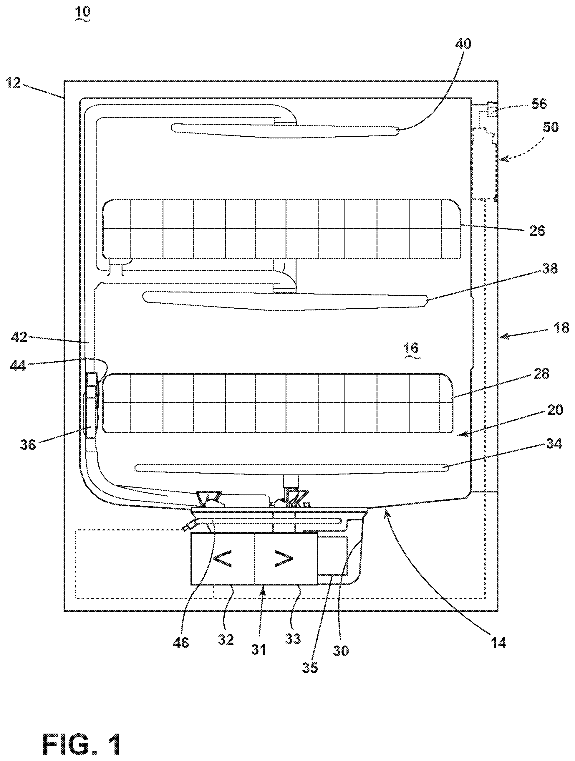 Patent US12137859 — Dishwasher filter assembly — Figure 1
