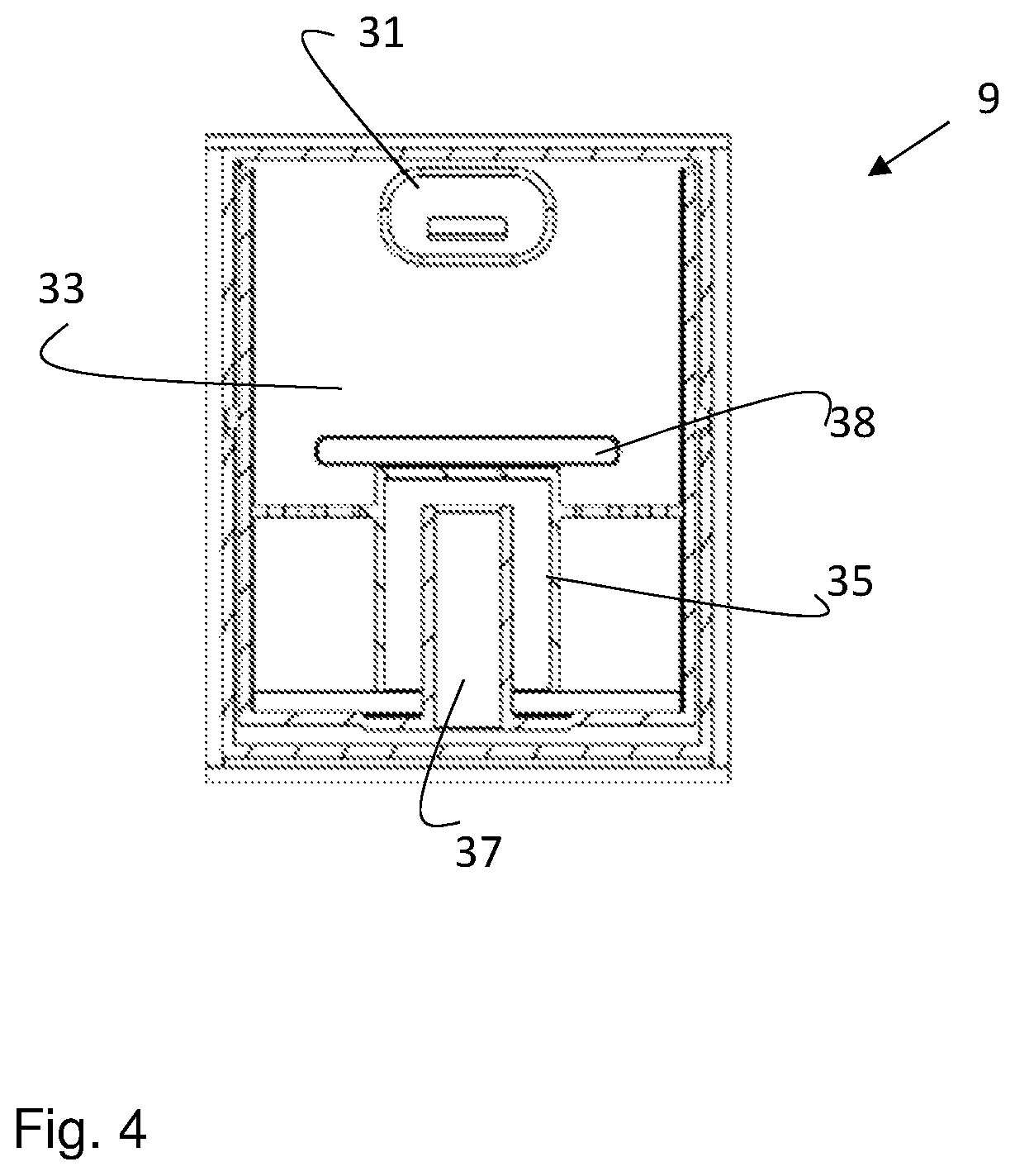 Patent US12137860 Figure 5 – Dishwasher with improved detergent dispenser