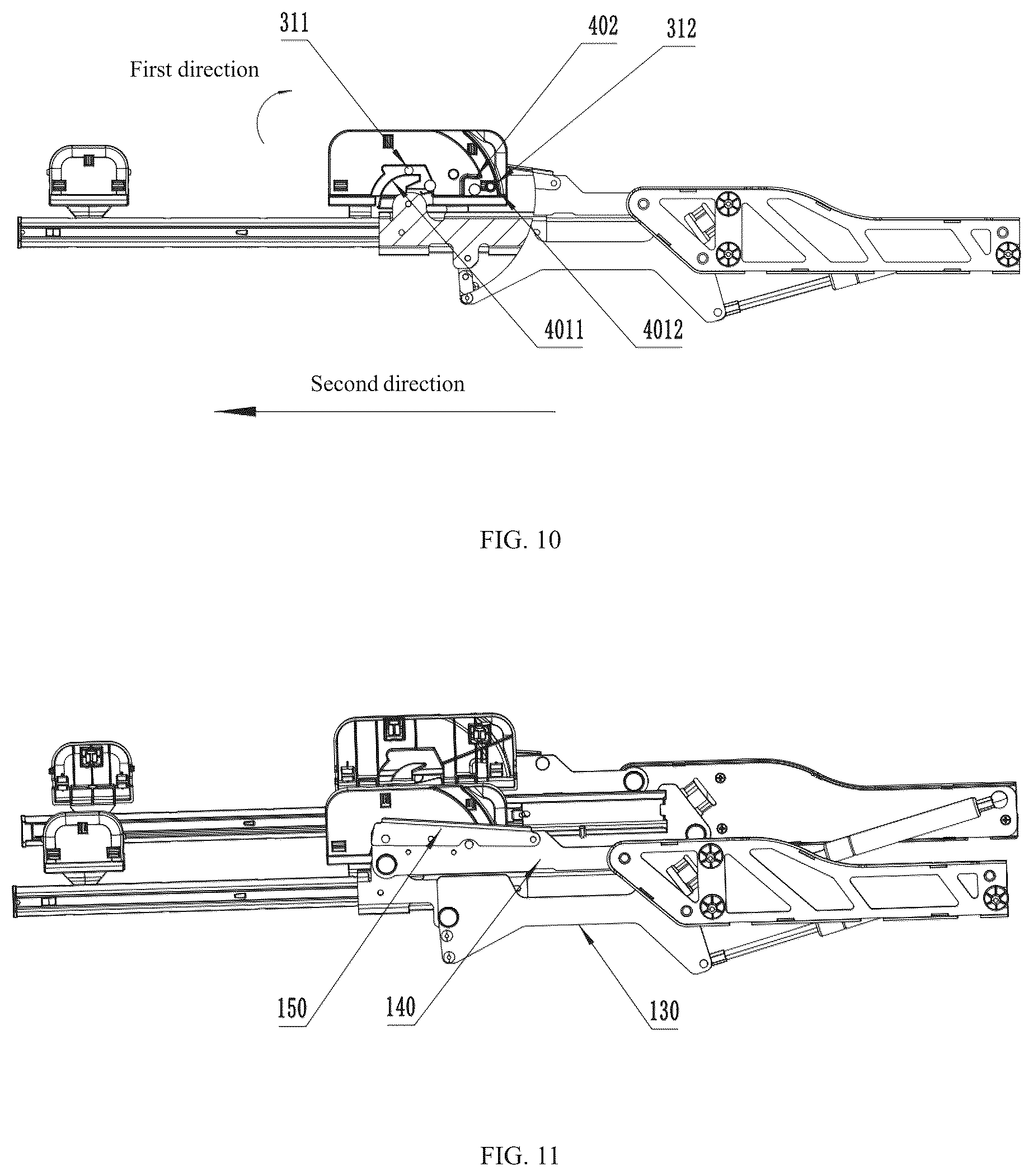 Patent US12137862 Figure 7 – Pivoting and lifting structure with push-pull locking, dishwasher, and household appliance