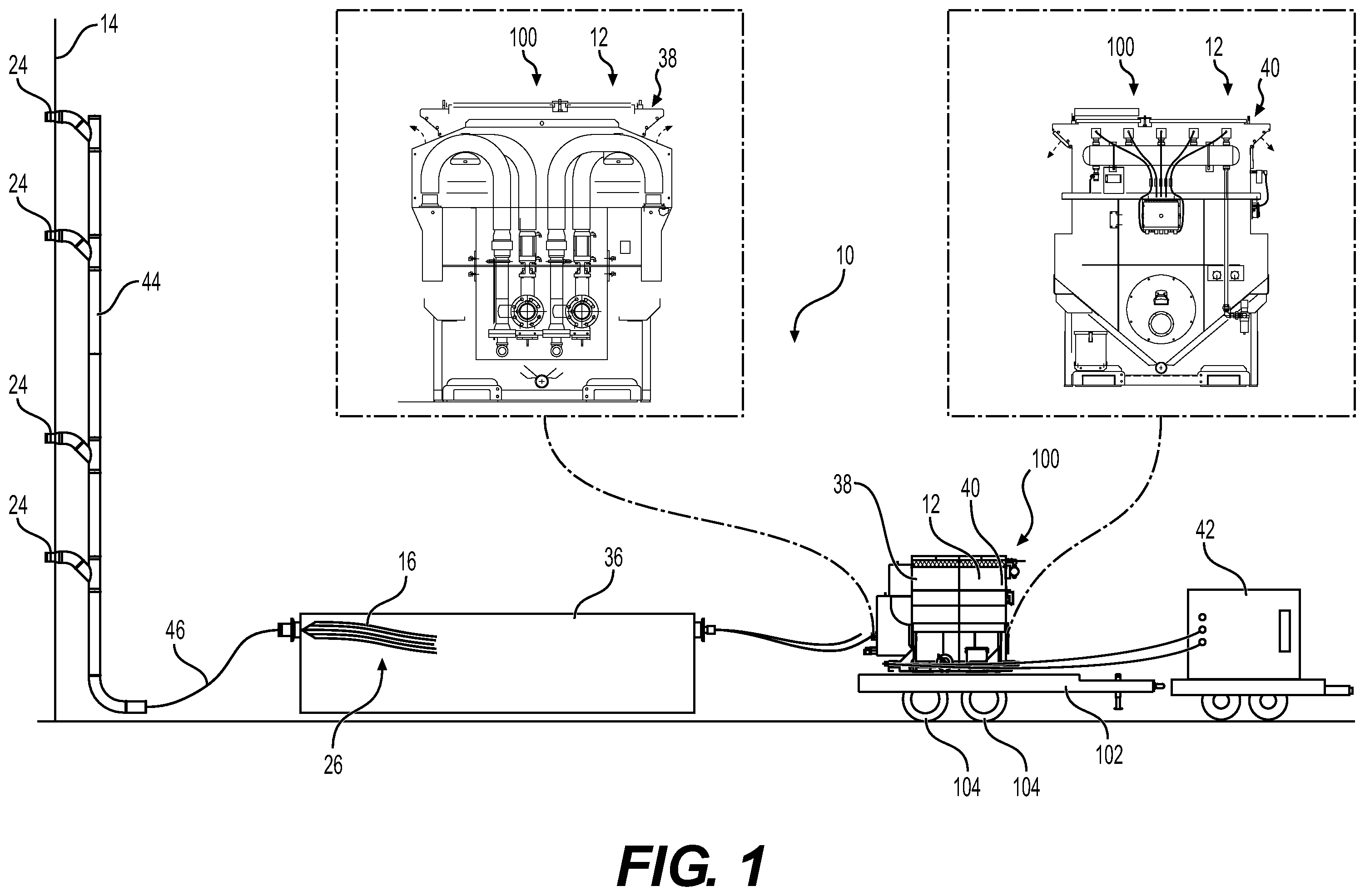 Patent US12137864 Figure 1 – Assemblies and methods for material extraction