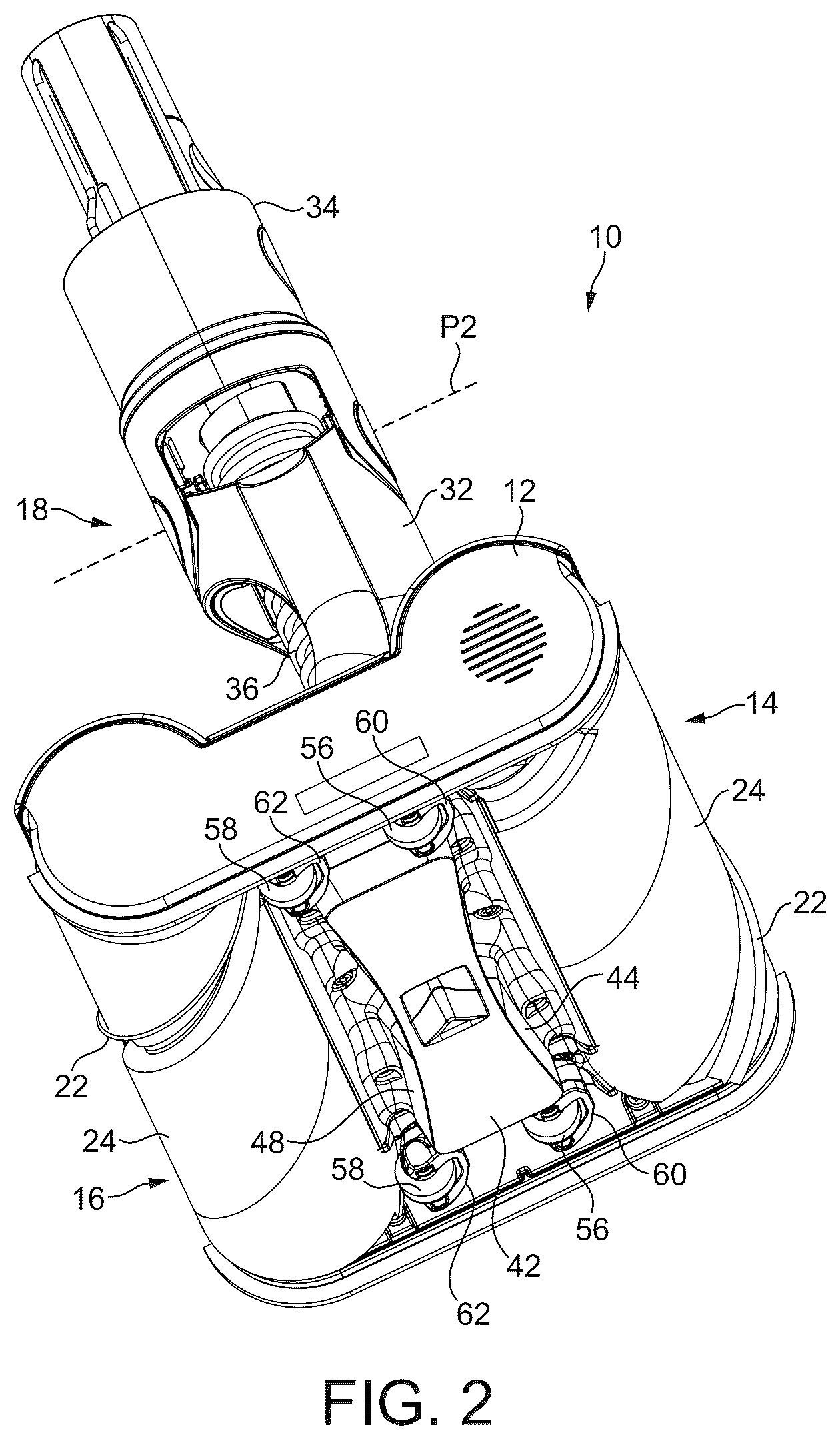 Patent US12137865 Figure 2 – Cleaner head for a vacuum cleaning appliance