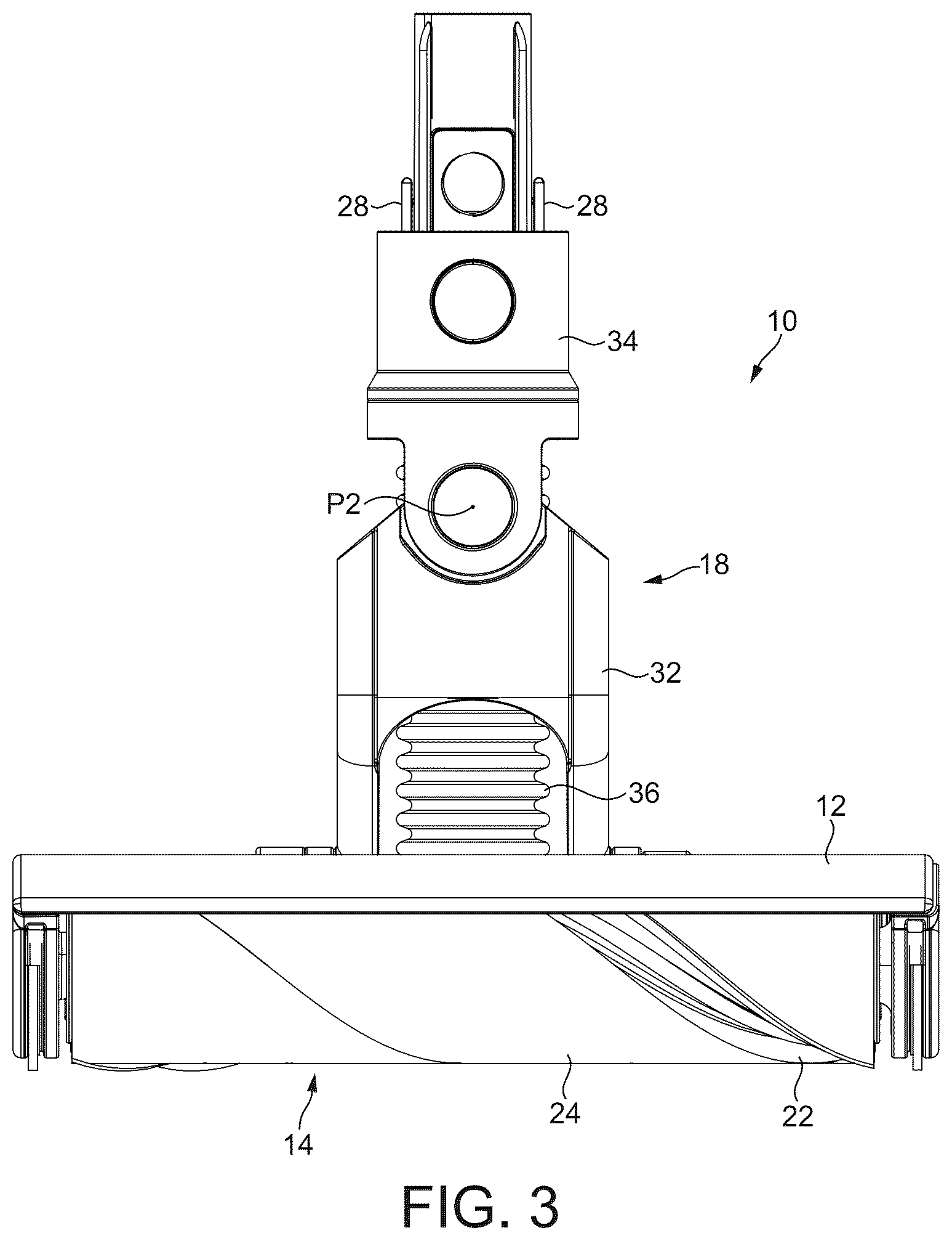 Patent US12137865 Figure 3 – Cleaner head for a vacuum cleaning appliance
