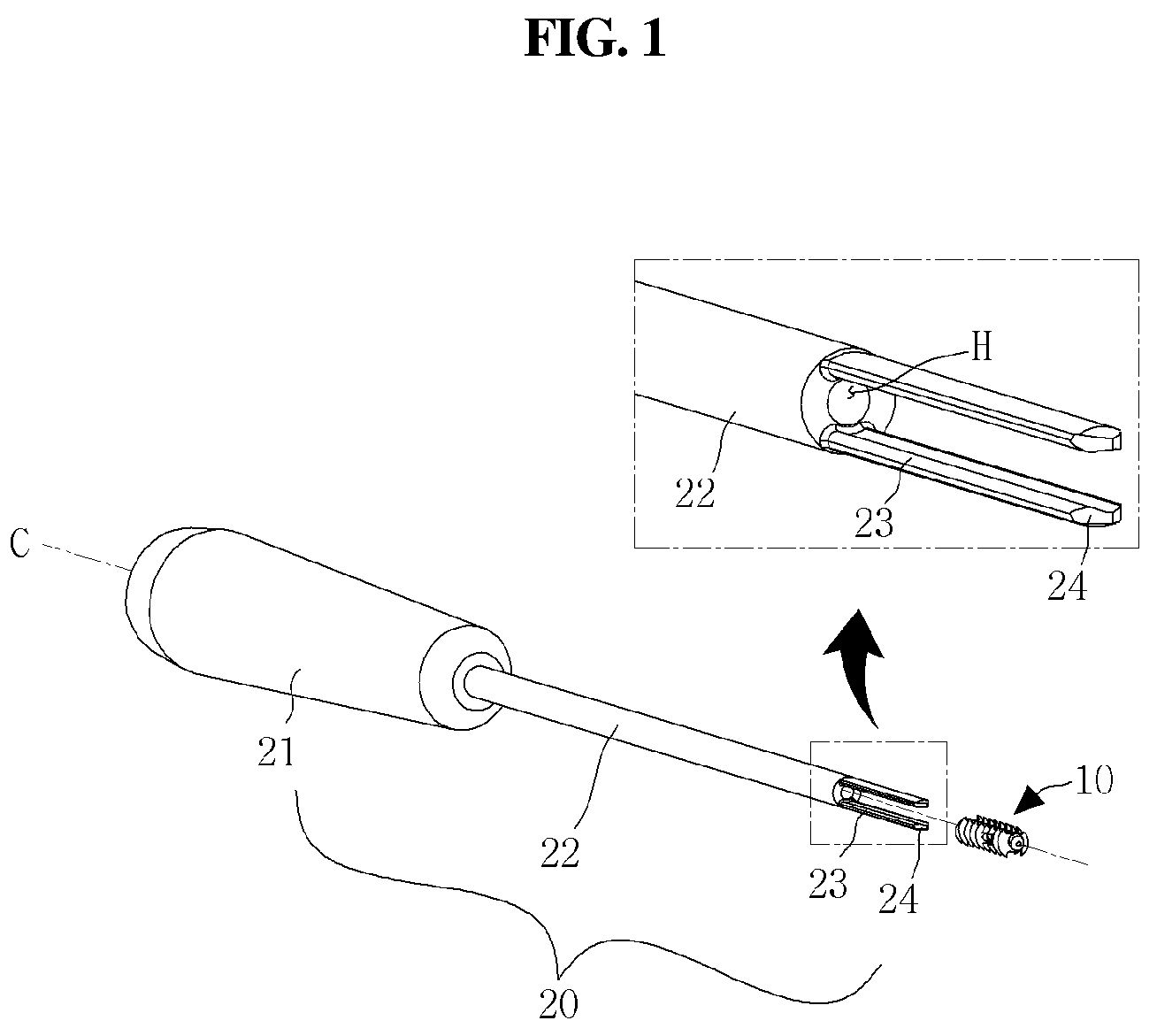 Patent US12137893 Figure 1 – Perforator-integral suture anchor device