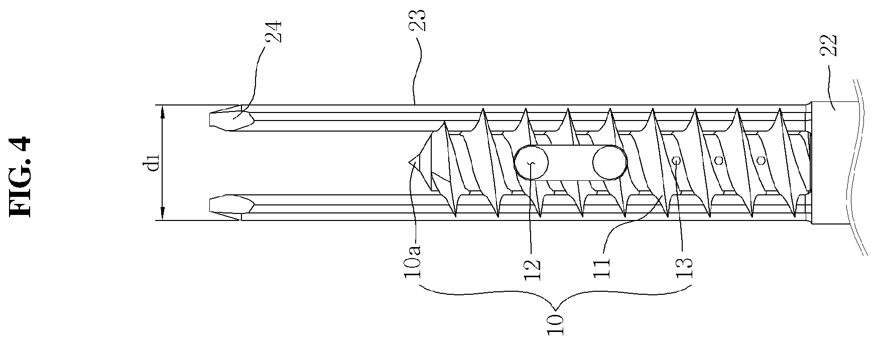 Patent US12137893 Figure 4 – Perforator-integral suture anchor device