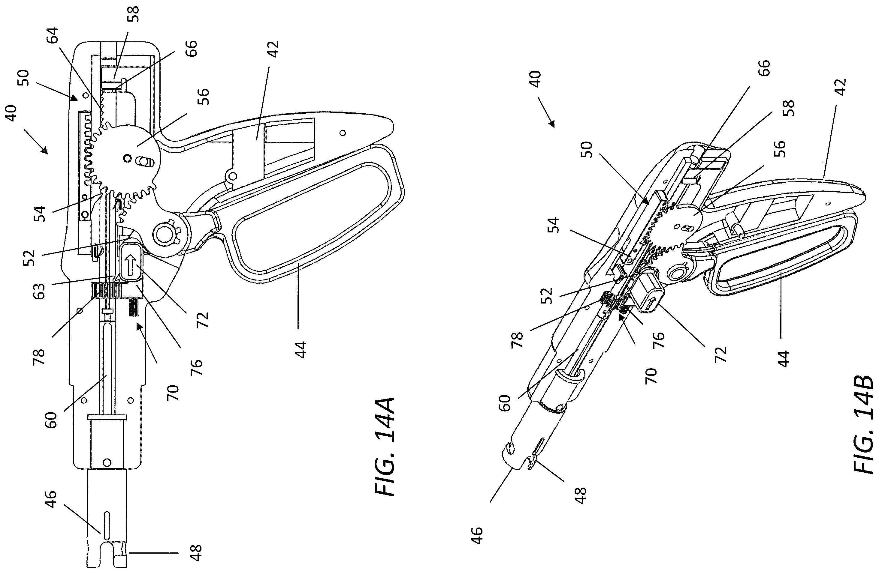 Patent US12137907 Figure 12 – Surgical stapler handle assembly having actuation mechanism with longitudinally rotatable shaft