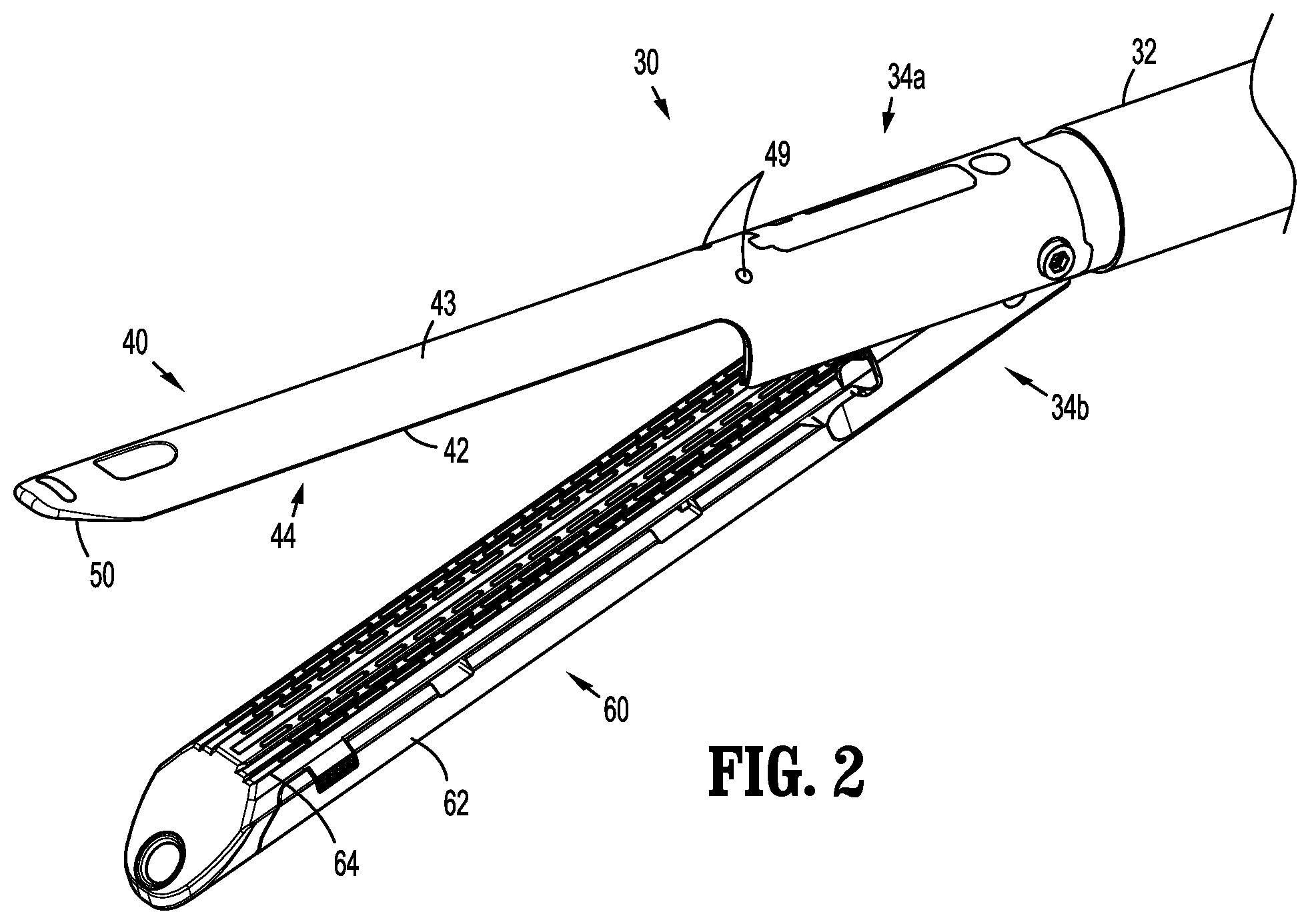 Patent US12137908 Figure 2 – Anvil buttress loading system for surgical stapling apparatus