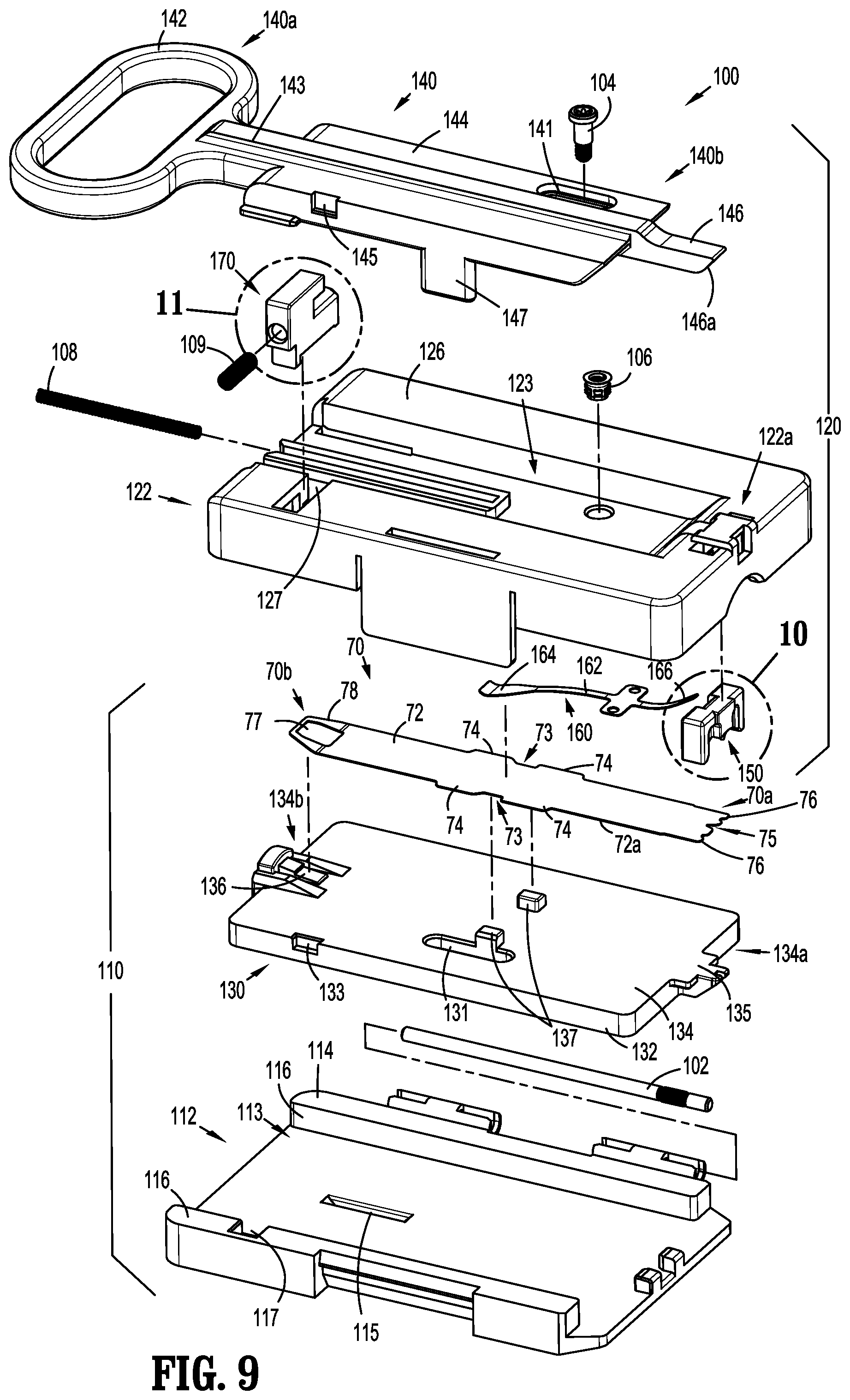 Patent US12137908 Figure 7 – Anvil buttress loading system for surgical stapling apparatus