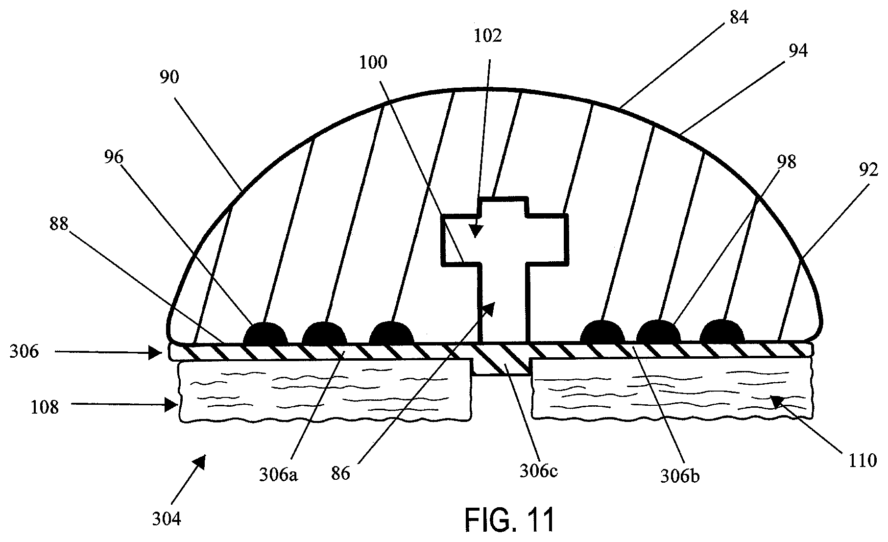 Patent US12137912 Figure 9 – Compressible adjunct with attachment regions