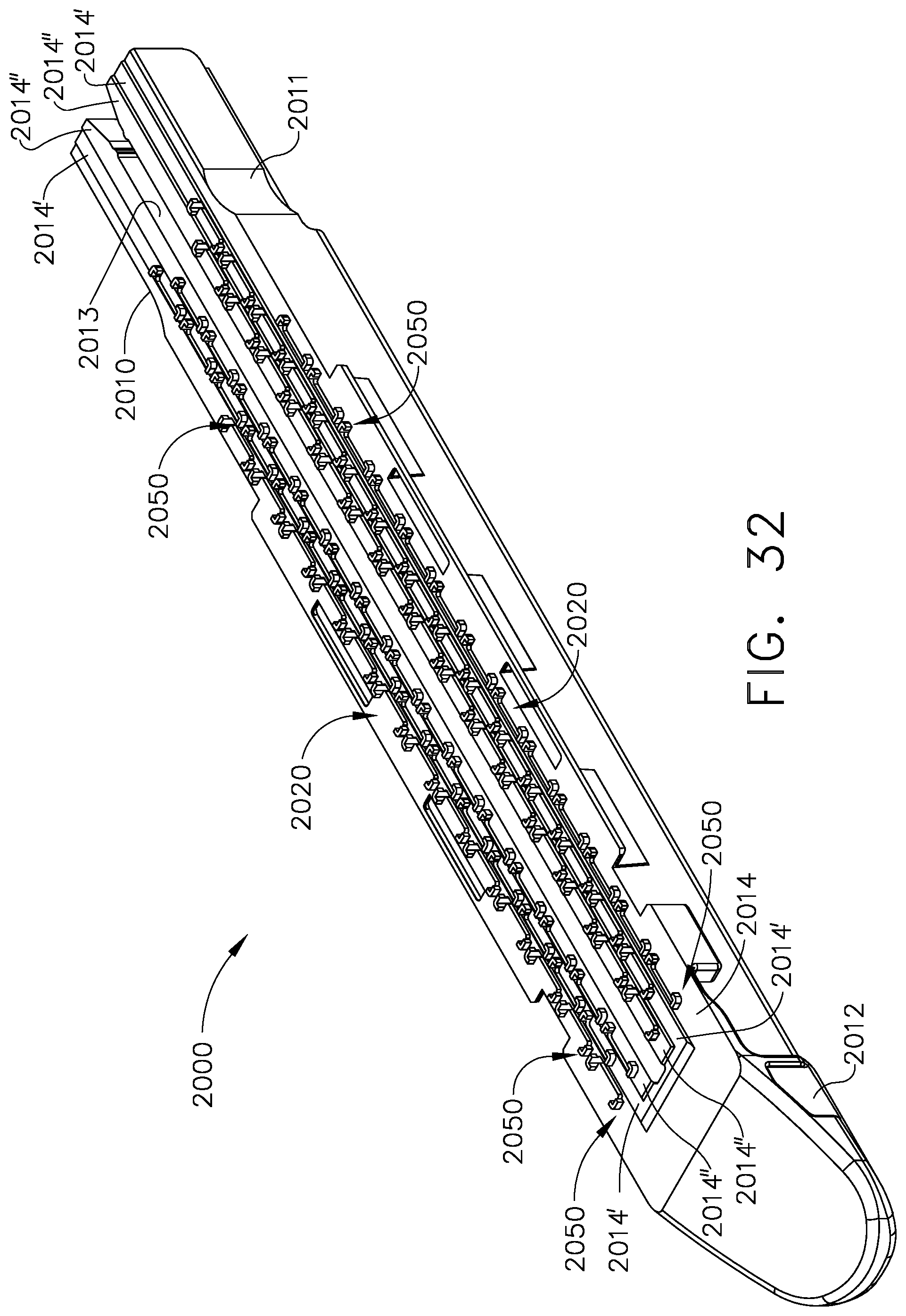 Patent US12137913 Figure 19 – Staple cartridge assembly comprising various tissue compression gaps and staple forming gaps