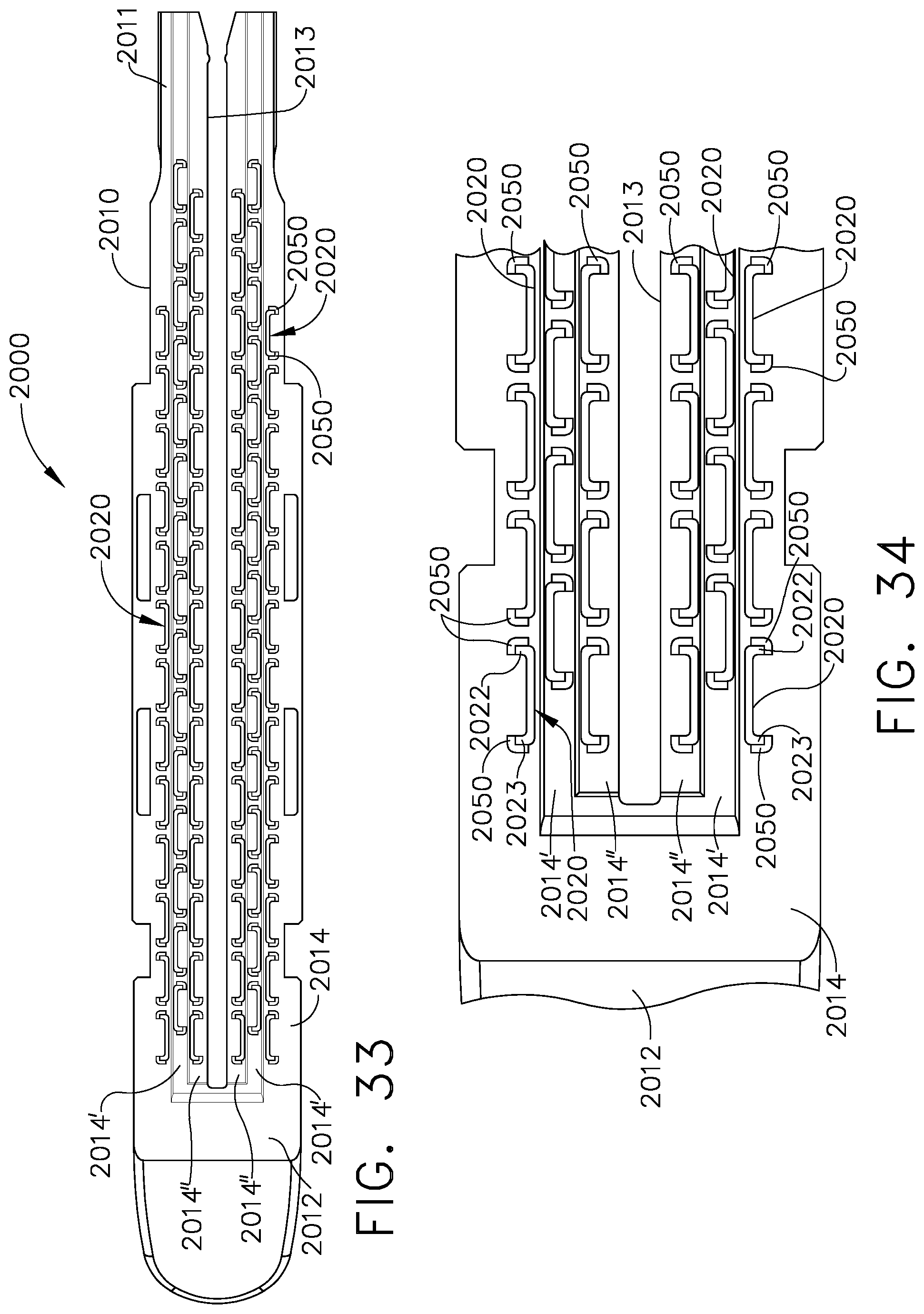 Patent US12137913 Figure 20 – Staple cartridge assembly comprising various tissue compression gaps and staple forming gaps