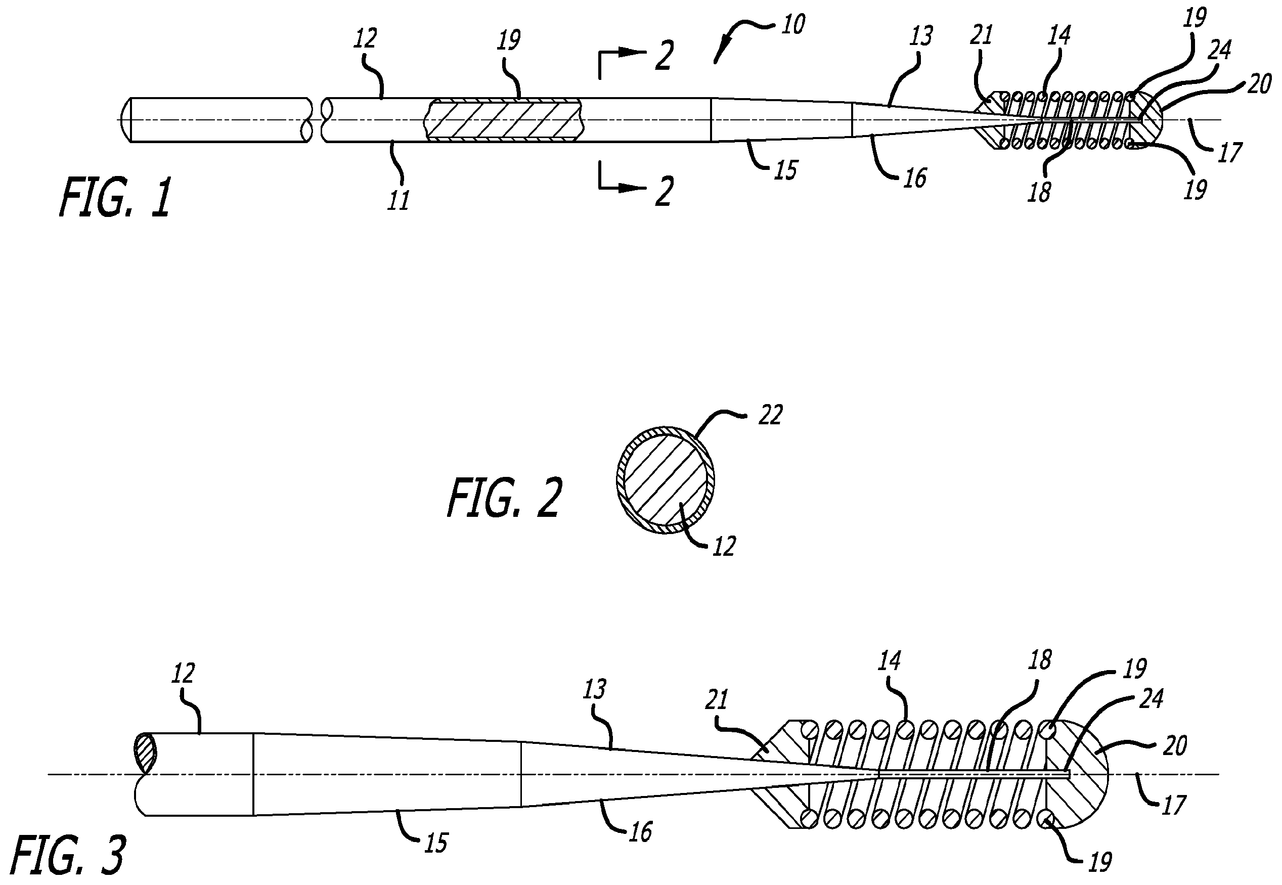 Patent US12137923 Figure 1 – Guide wire tip having roughened surface