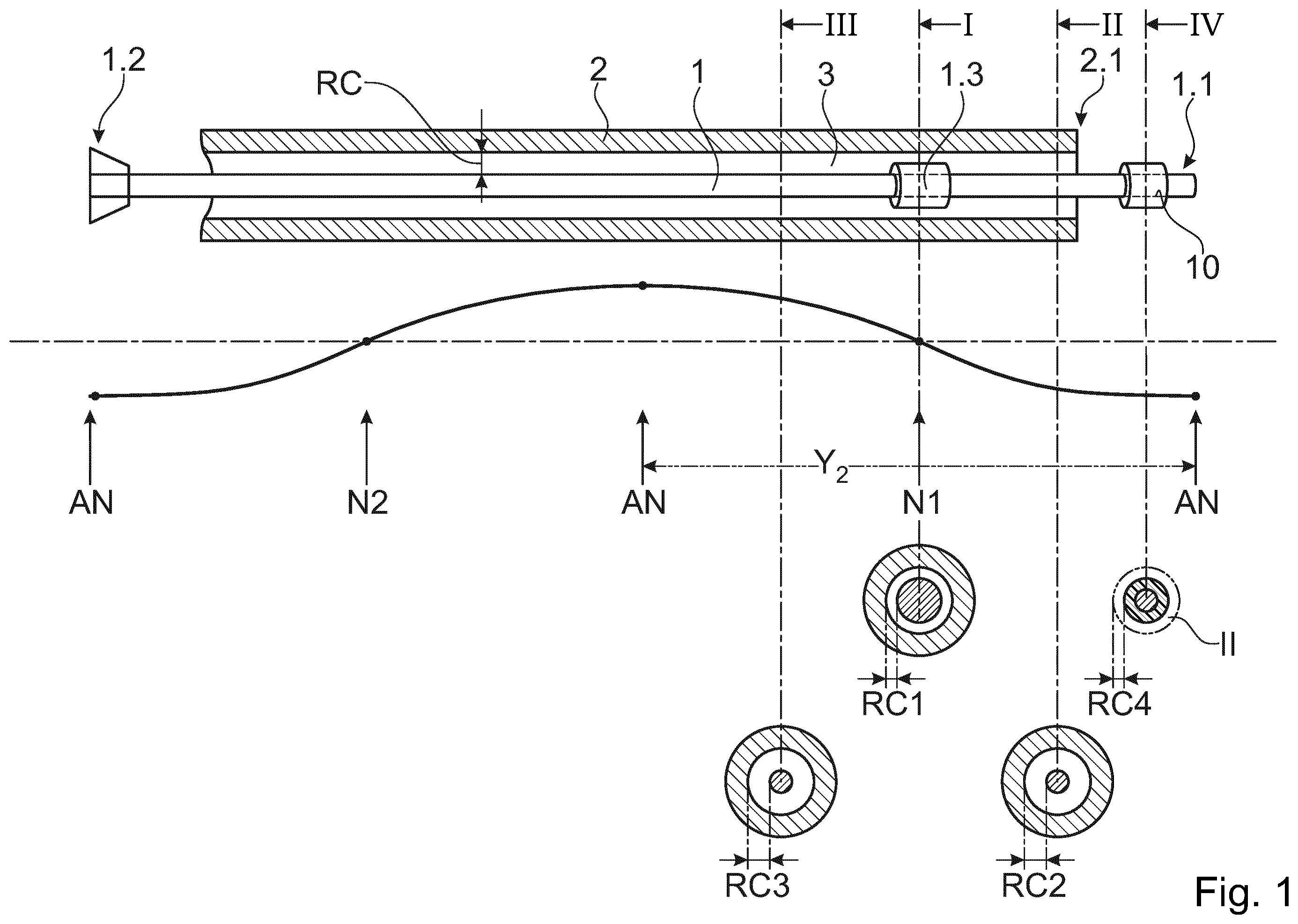 Patent US12137930 Figure 1 – System of sonotrode and guide shaft