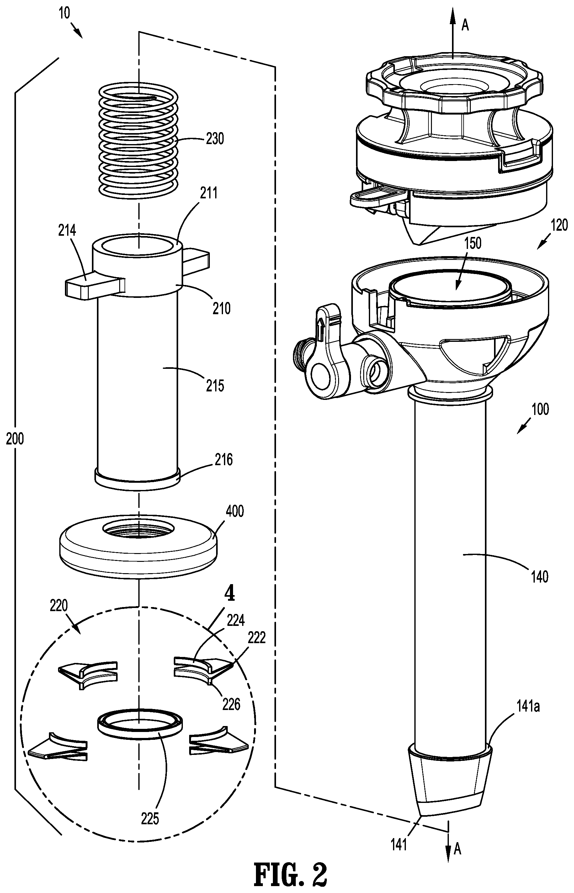 Patent US12137934 Figure 2 – Surgical access device with fixation mechanism