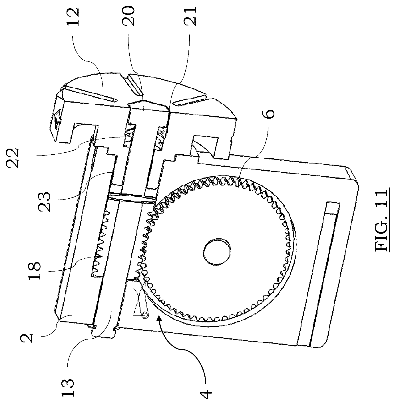 Patent US12137941 Figure 11 – Orthopedic cable bone transport device and bone transport system comprising said device