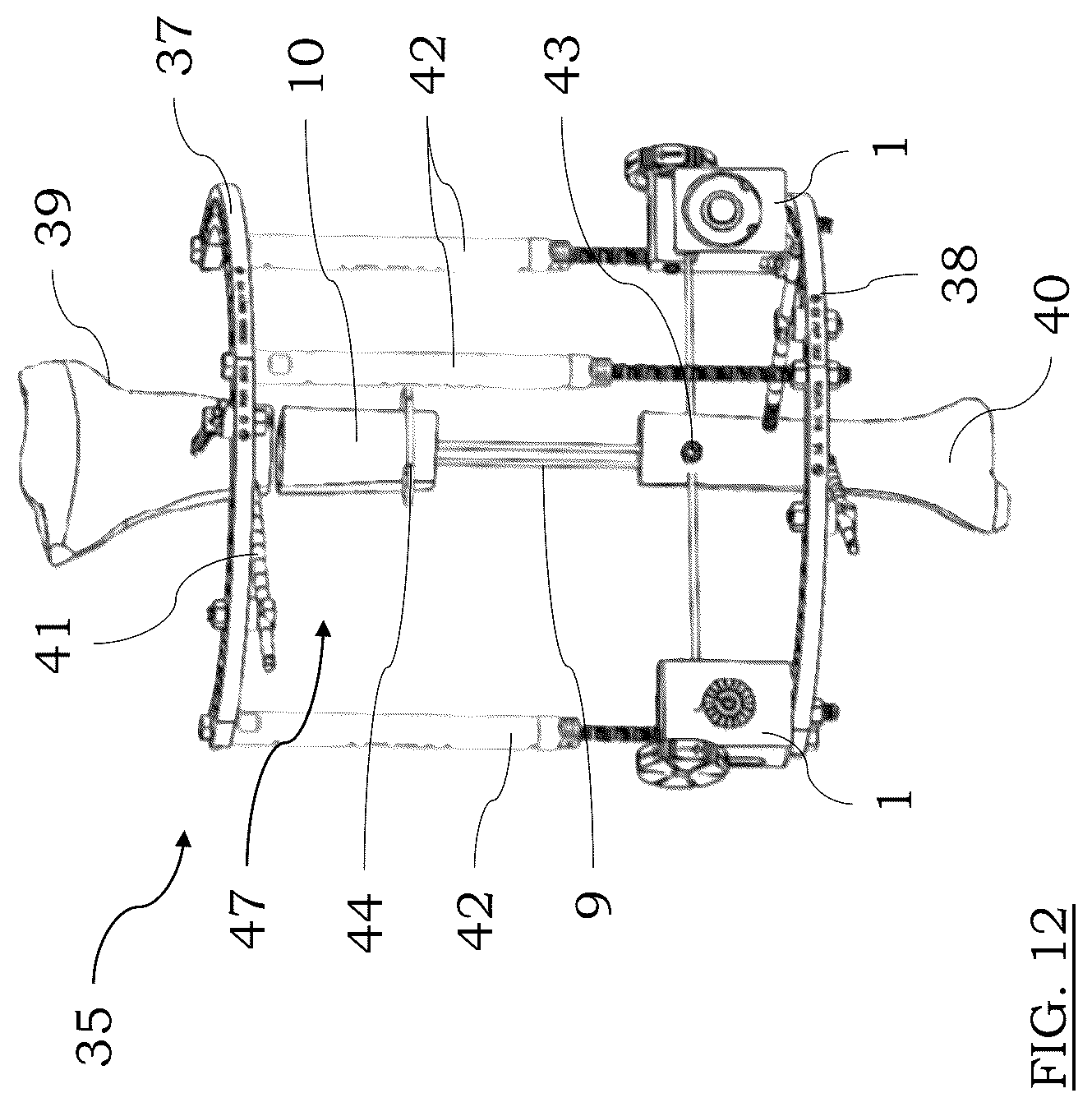 Patent US12137941 Figure 12 – Orthopedic cable bone transport device and bone transport system comprising said device