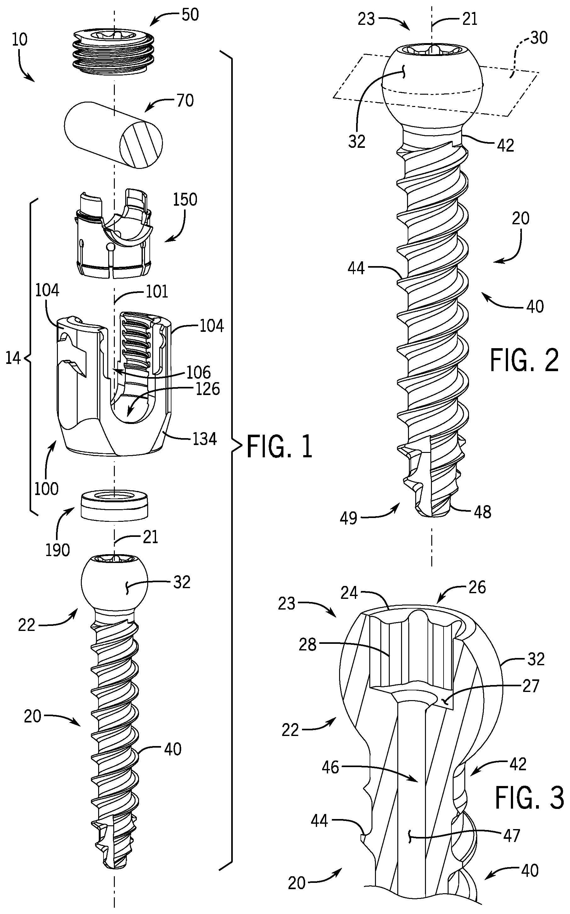 Patent US12137944 Figure 1 – Bone anchor assembly having a tool deployable insert in compressive overlapping engagement with a retainer