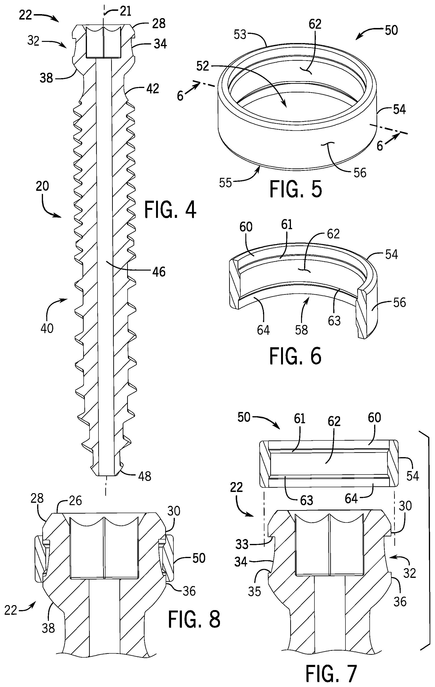 Patent US12137945 Figure 2 – Pivotal bone anchor system with modular receiver sub-assemblies and universal bone anchors