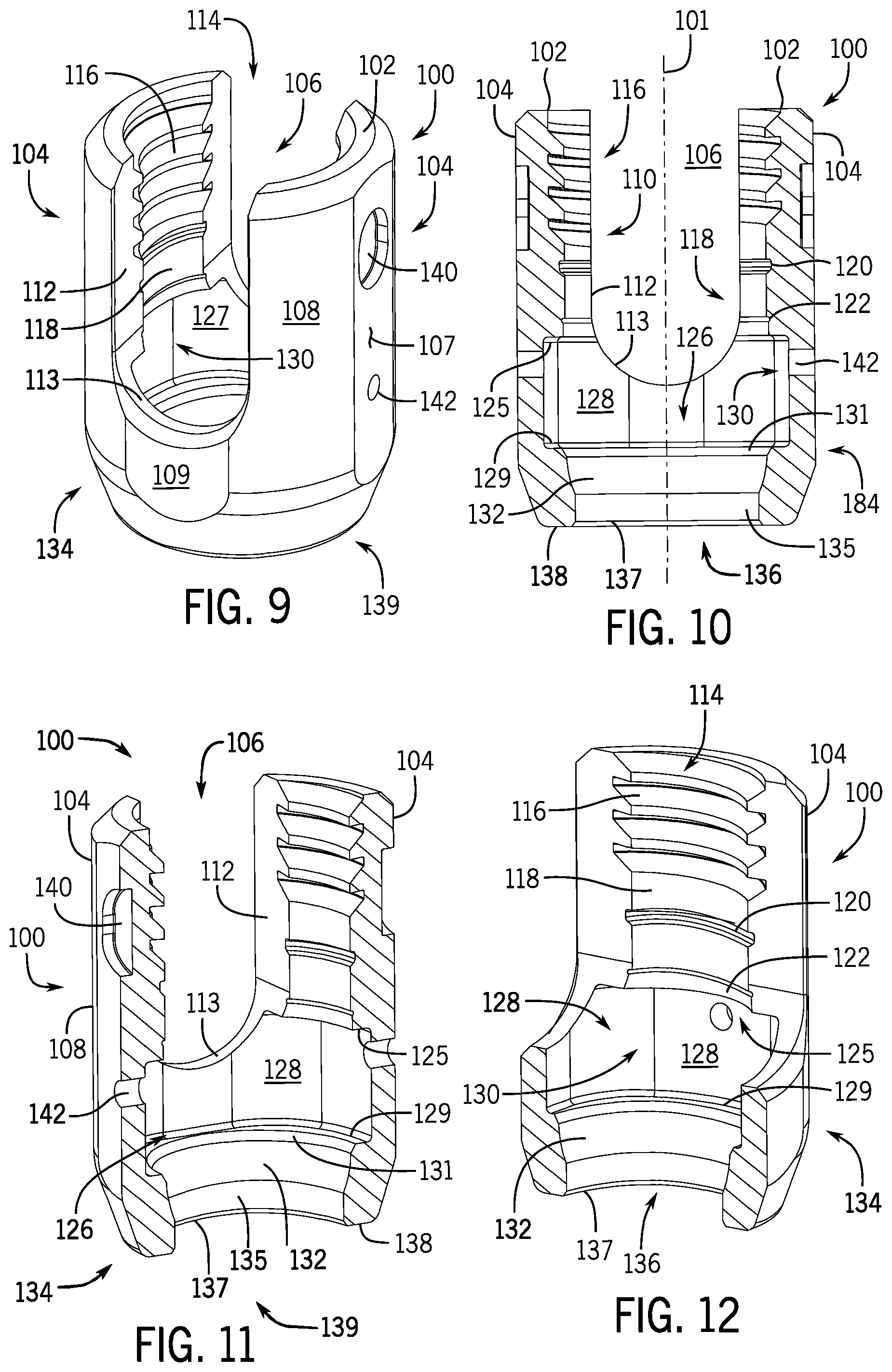 Patent US12137945 Figure 3 – Pivotal bone anchor system with modular receiver sub-assemblies and universal bone anchors