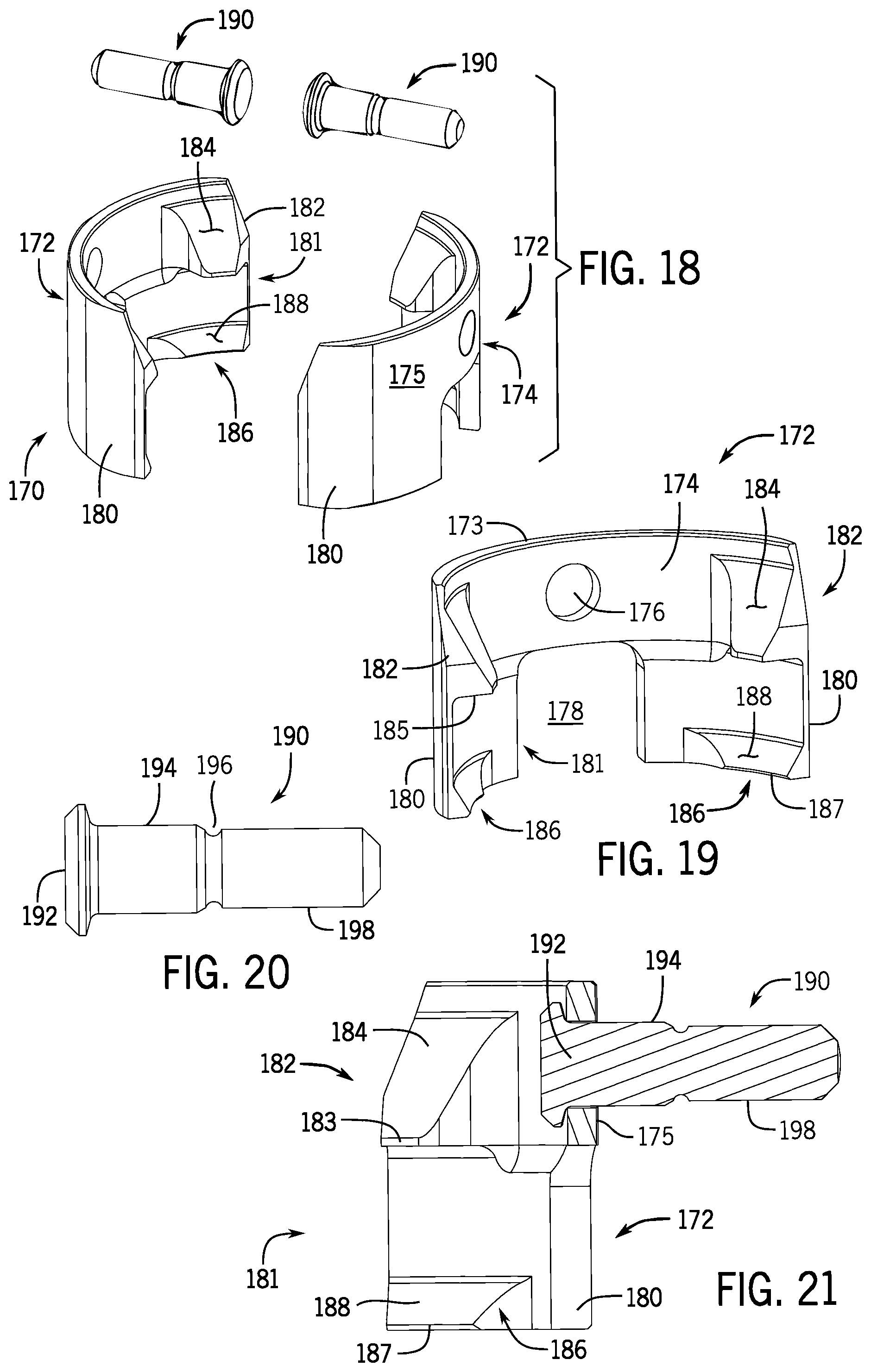 Patent US12137945 Figure 5 – Pivotal bone anchor system with modular receiver sub-assemblies and universal bone anchors