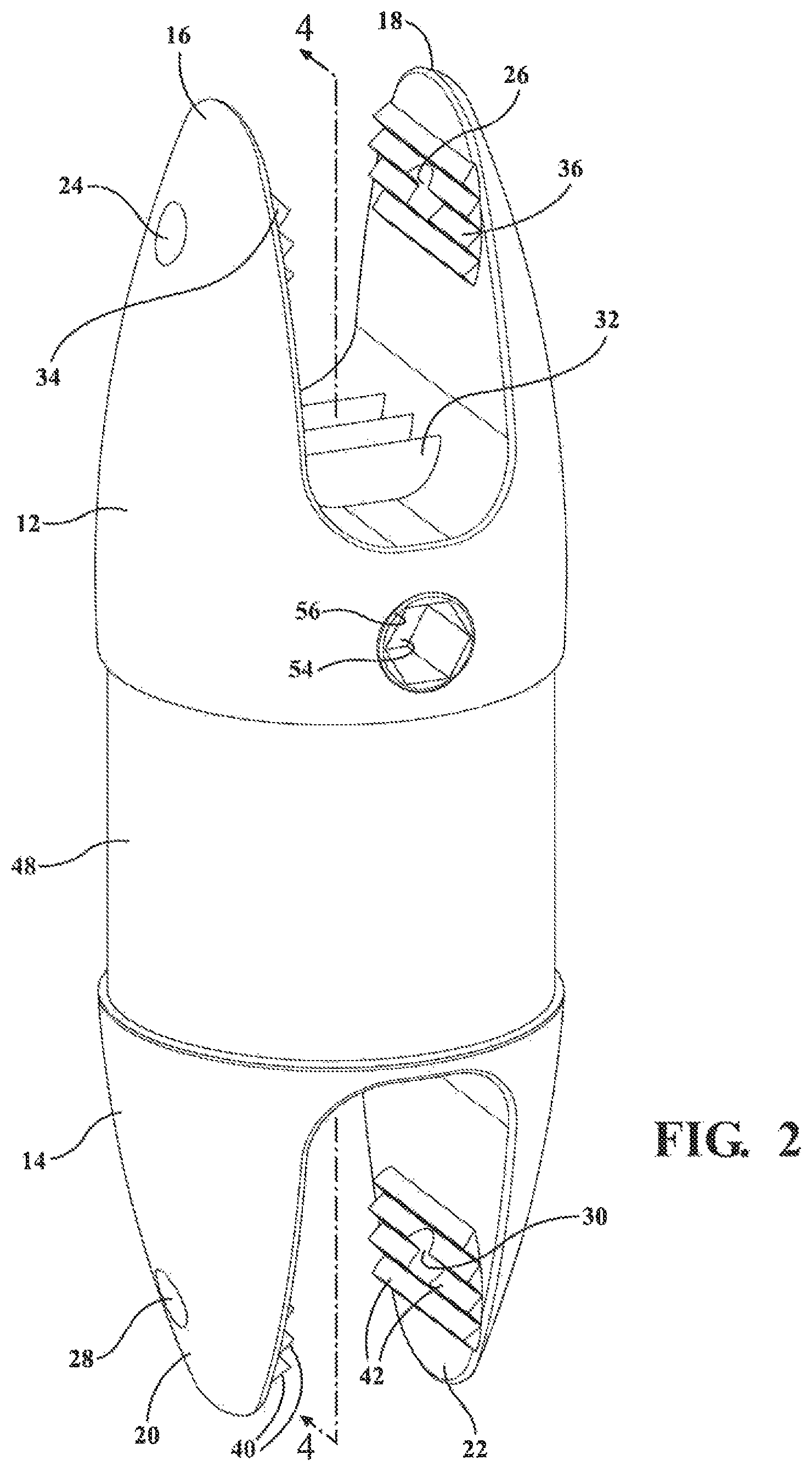 Patent US12137947 Figure 2 – Expandable spinal jack for installation between upper and lower succeeding superior articular processes