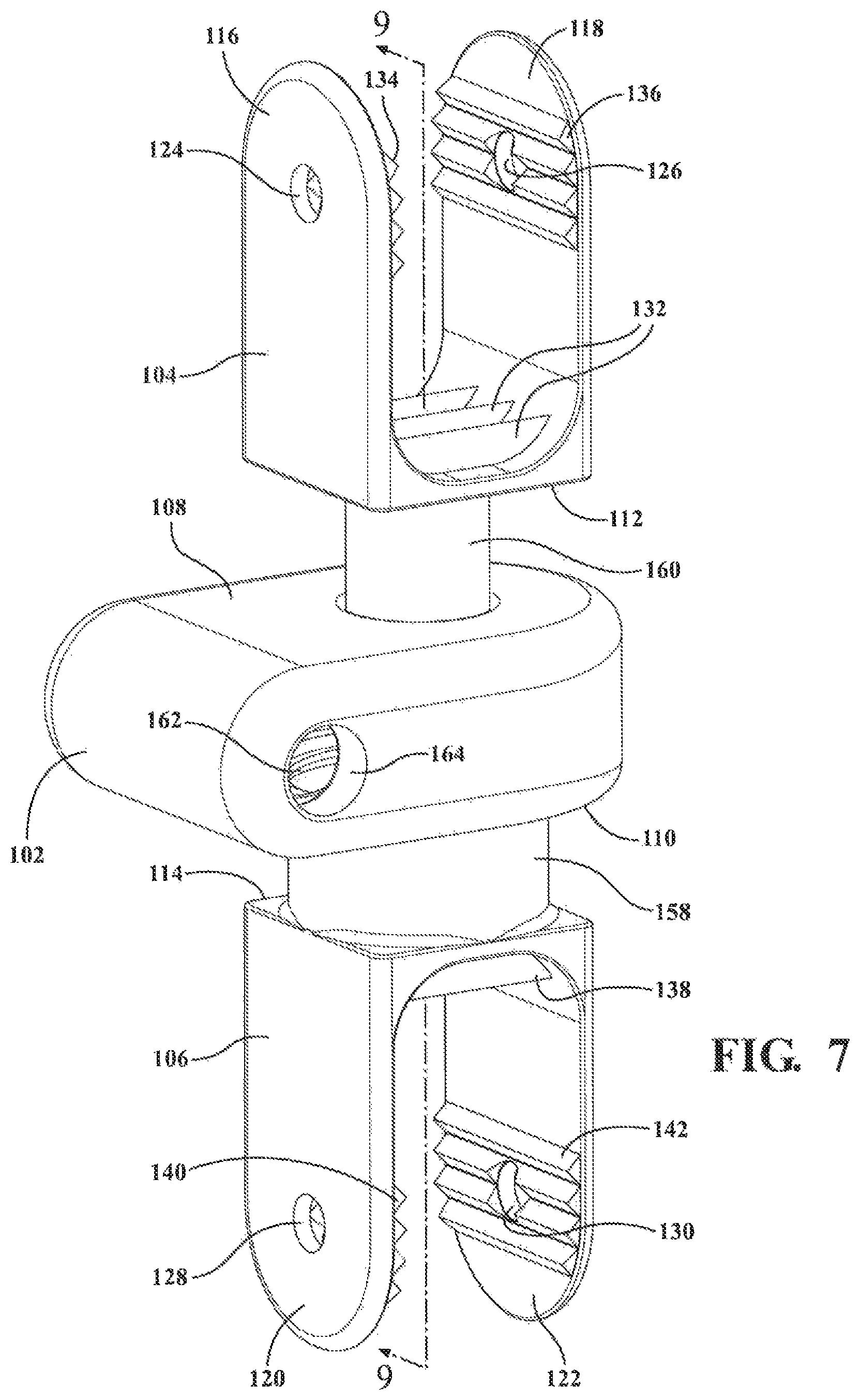 Patent US12137947 Figure 7 – Expandable spinal jack for installation between upper and lower succeeding superior articular processes