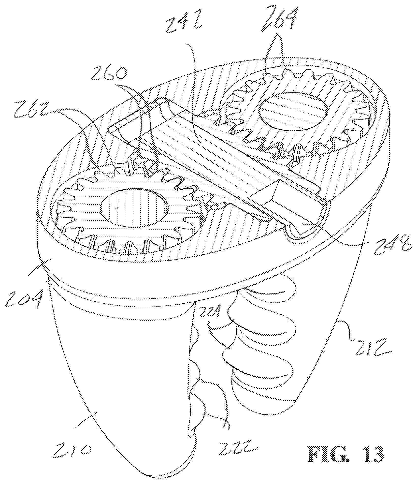 Patent US12137947 Figure 13 – Expandable spinal jack for installation between upper and lower succeeding superior articular processes