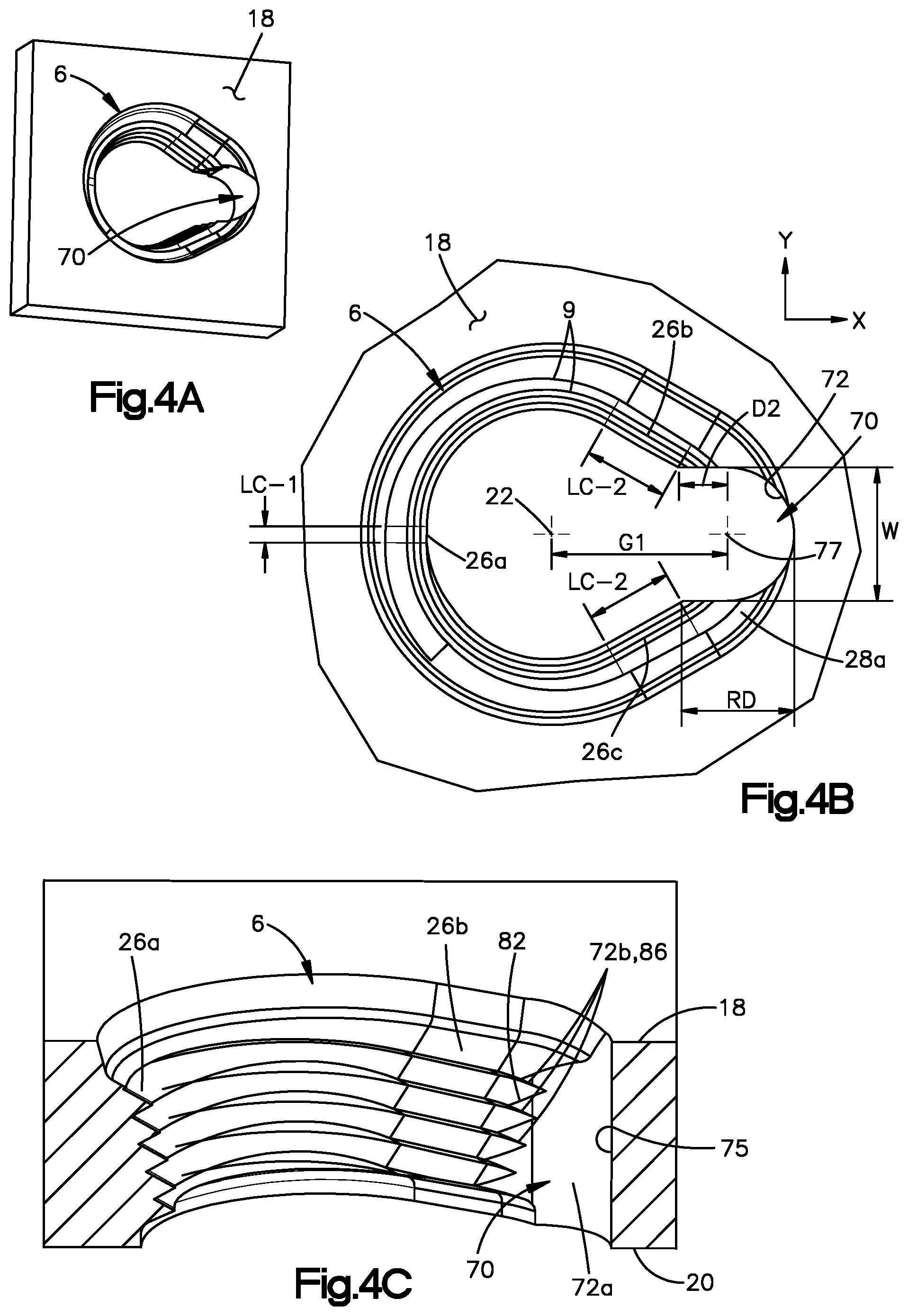 Patent US12137951 Figure 5 – Bone plates having polygonal locking holes with thread interruption, and related systems and methods