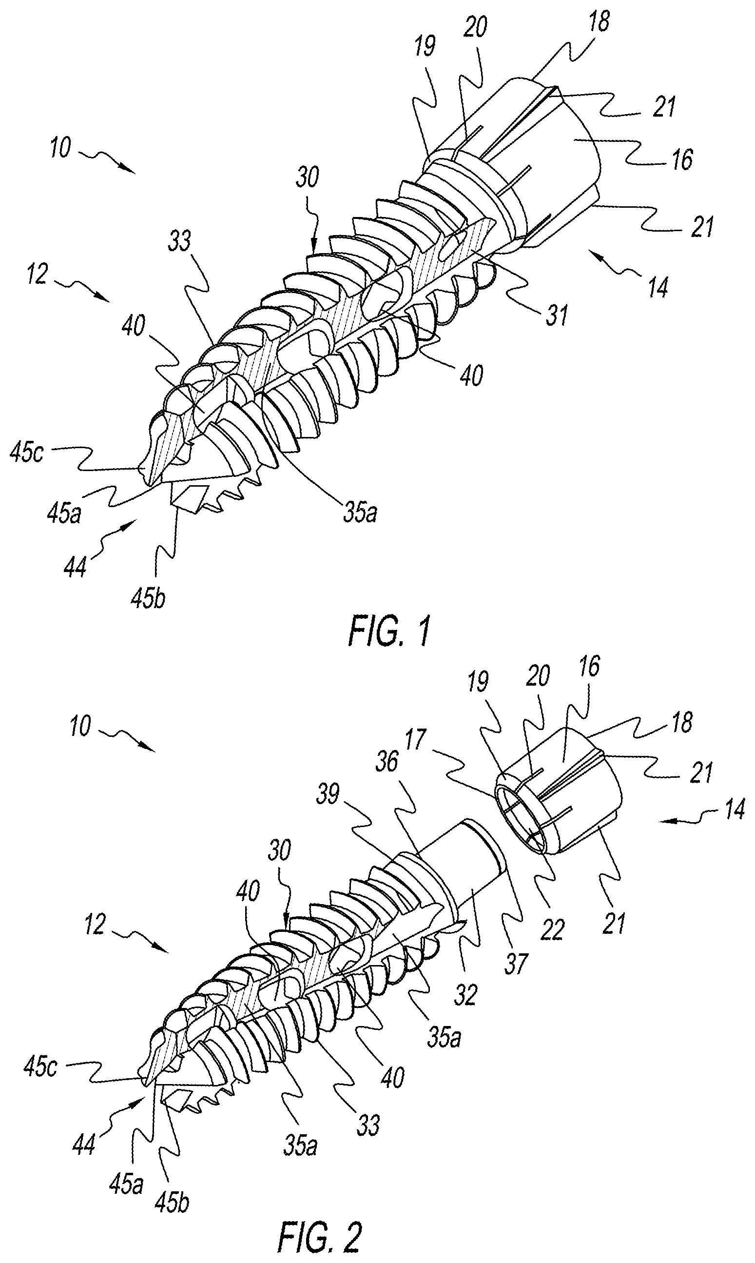 Patent US12137954 Figure 1 – Bone screw implant for sacroiliac joint fusion