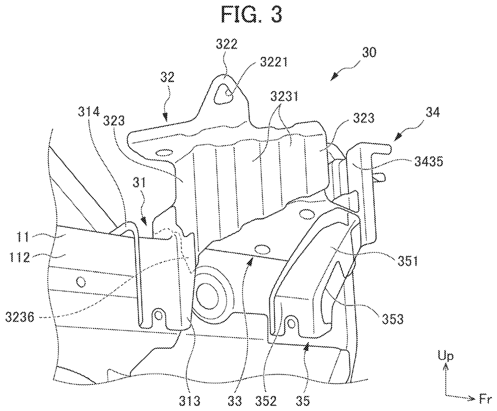 Patent US12139002 Figure 3 – Battery mounting part support structure of vehicle