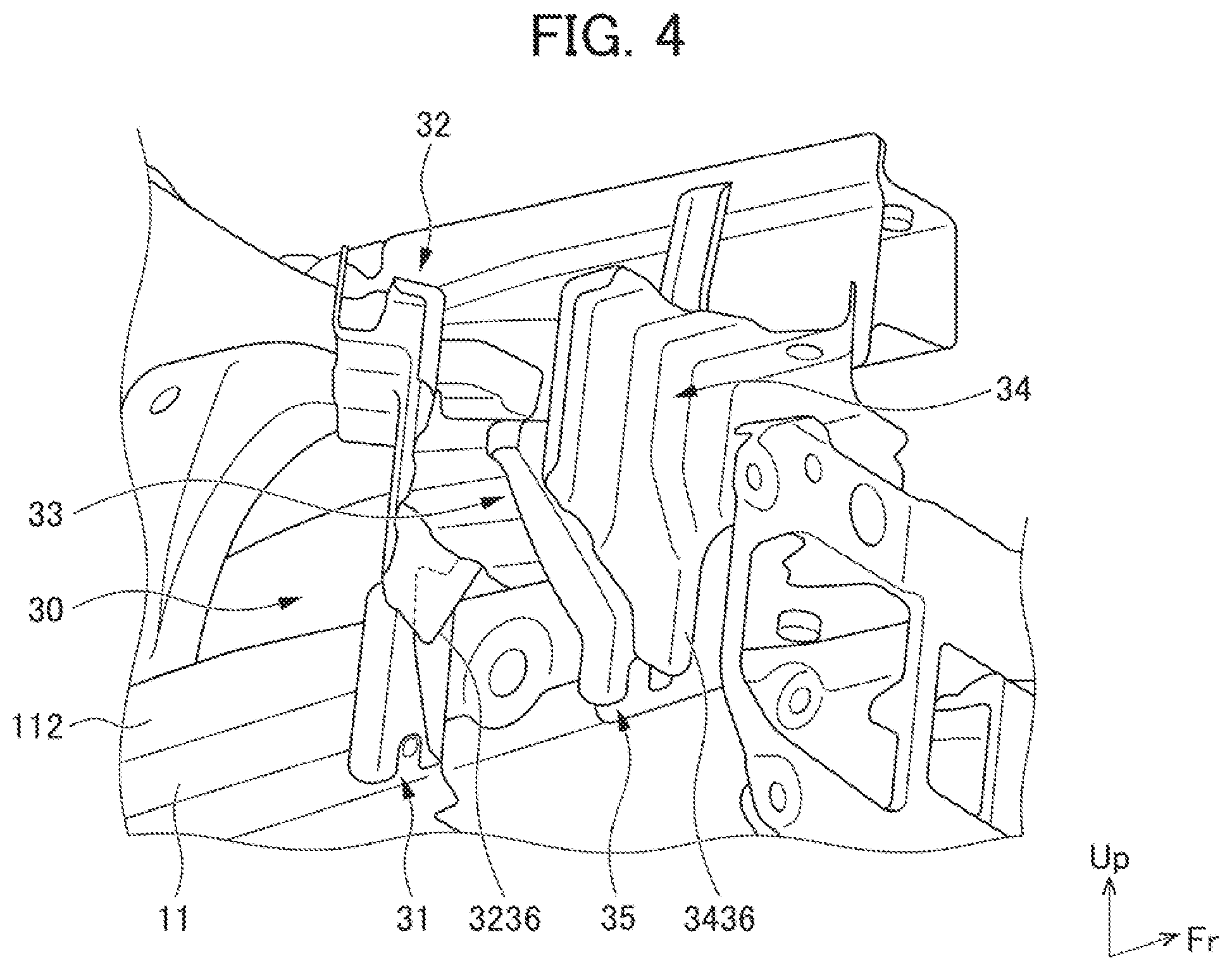 Patent US12139002 Figure 4 – Battery mounting part support structure of vehicle