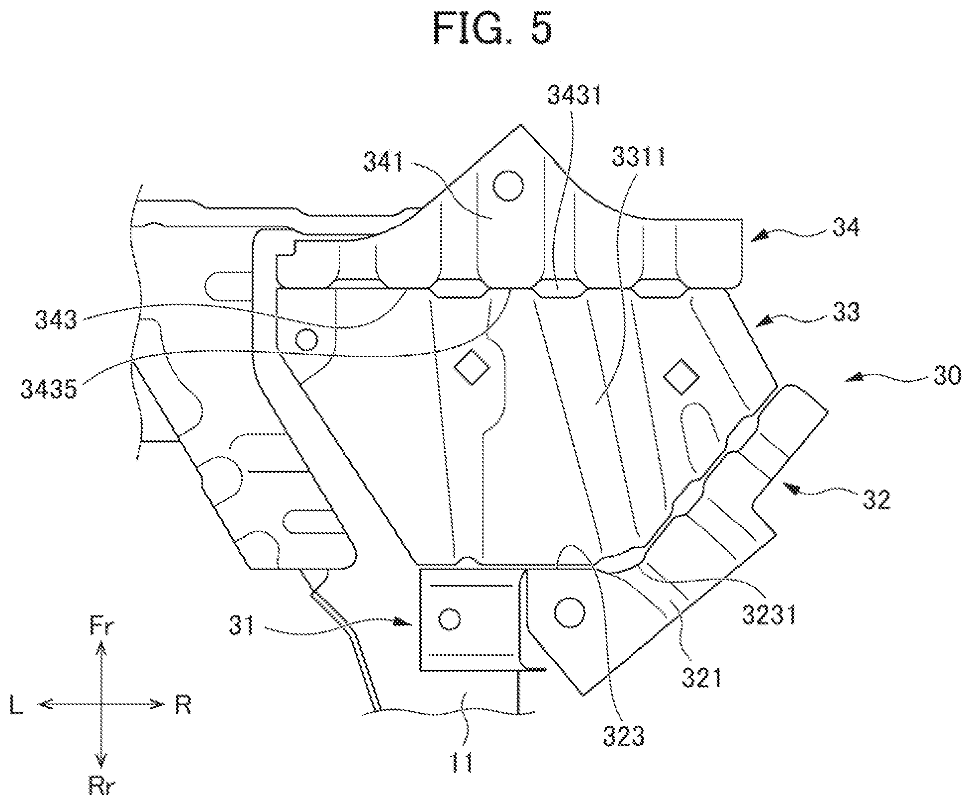 Patent US12139002 Figure 5 – Battery mounting part support structure of vehicle