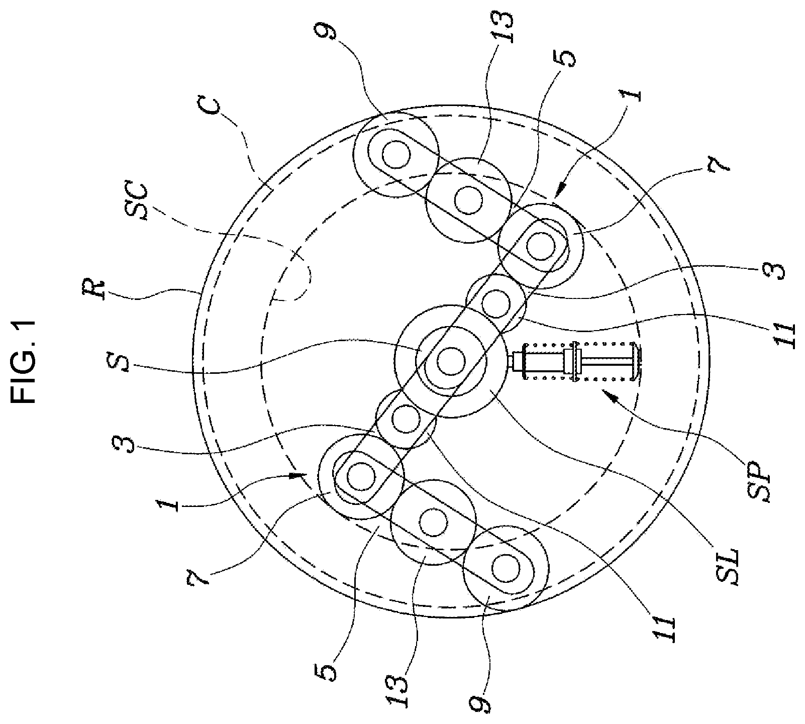 Patent US12139010 Figure 1 – Universal wheel driving system