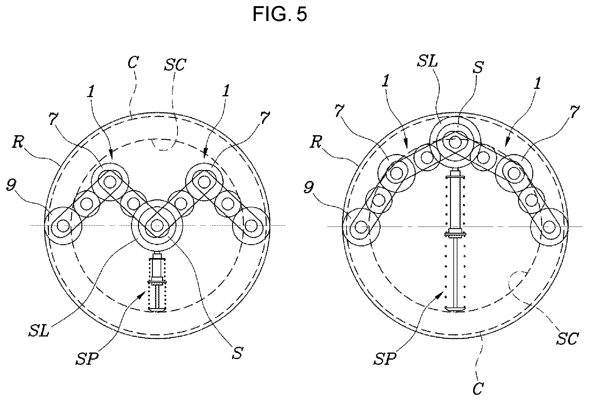 Patent US12139010 Figure 5 – Universal wheel driving system