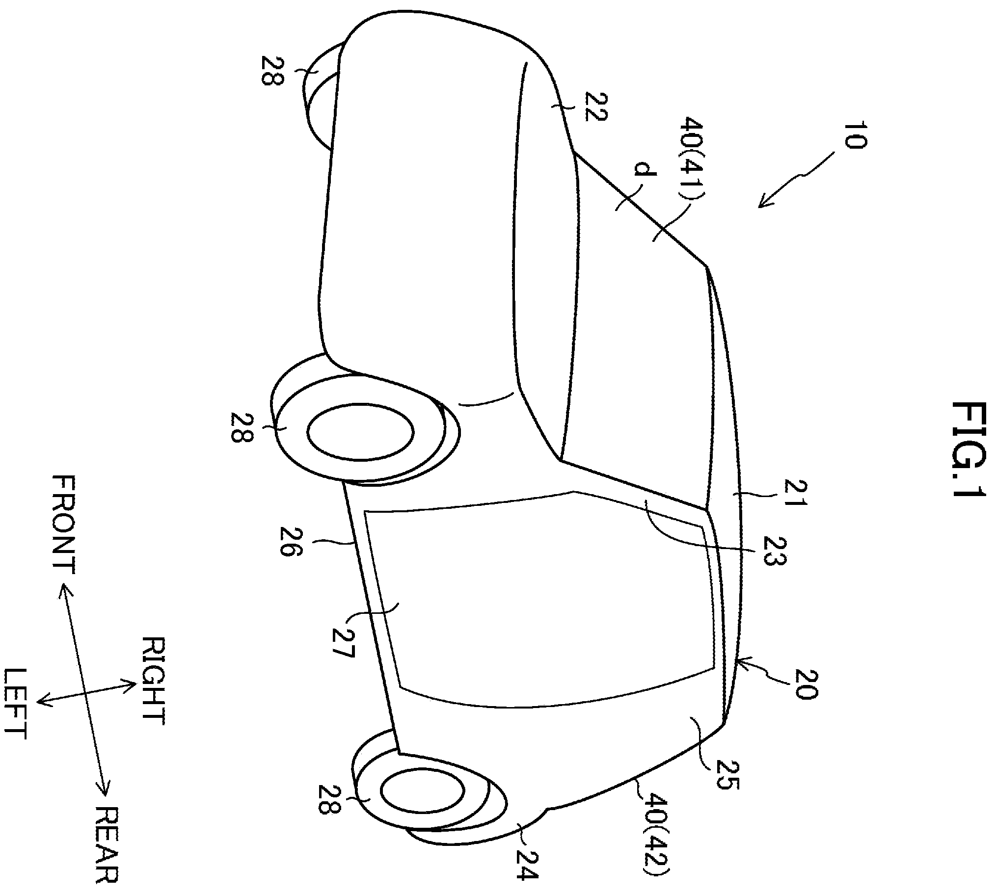 Patent US12139013 Figure 1 – Transportation moving body, and automobile