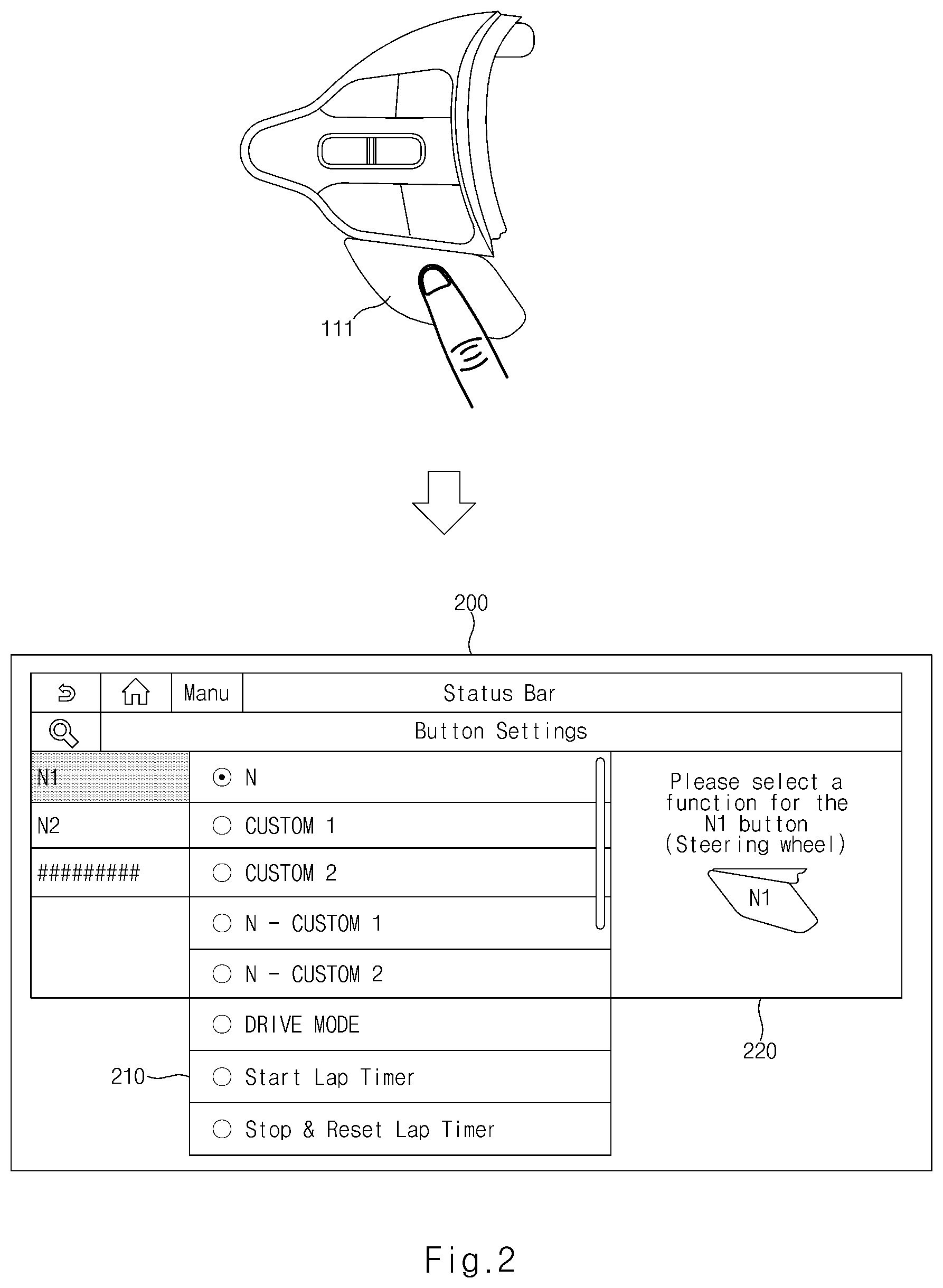 Patent US12139014 Figure 2 – Apparatus and method for controlling vehicle