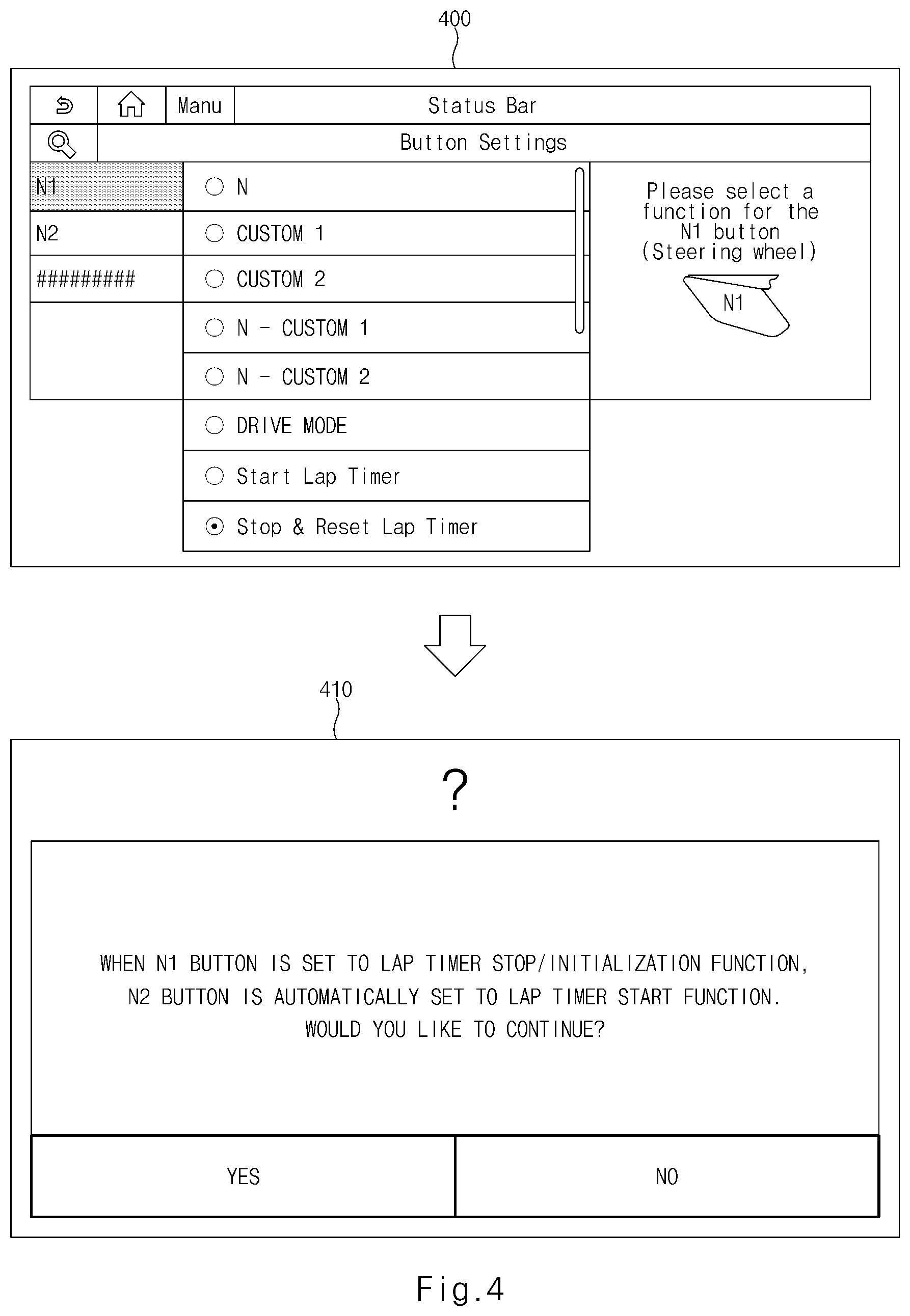 Patent US12139014 Figure 4 – Apparatus and method for controlling vehicle
